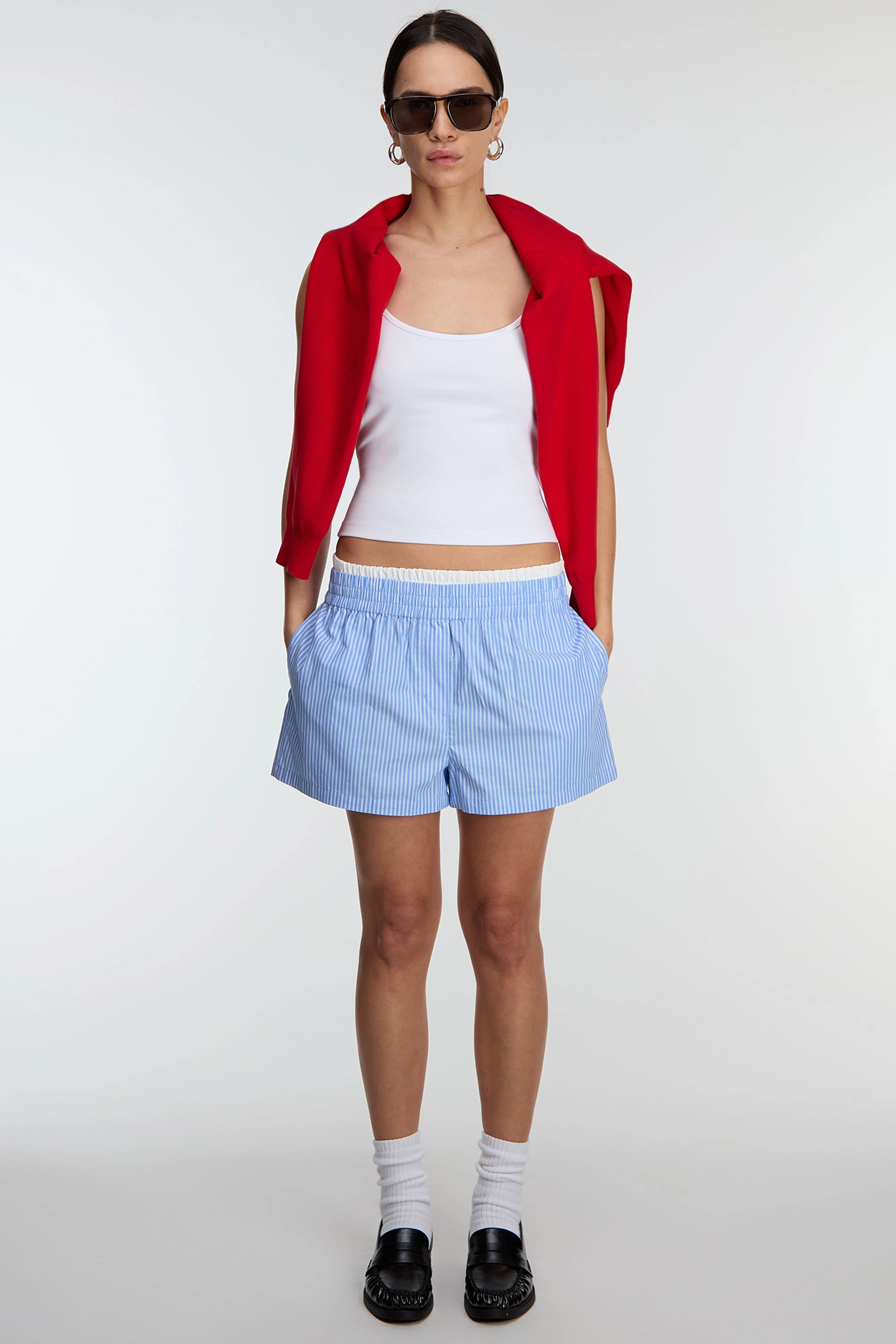 color - fast STRIPED COTTON POPLIN BOXER SHORT