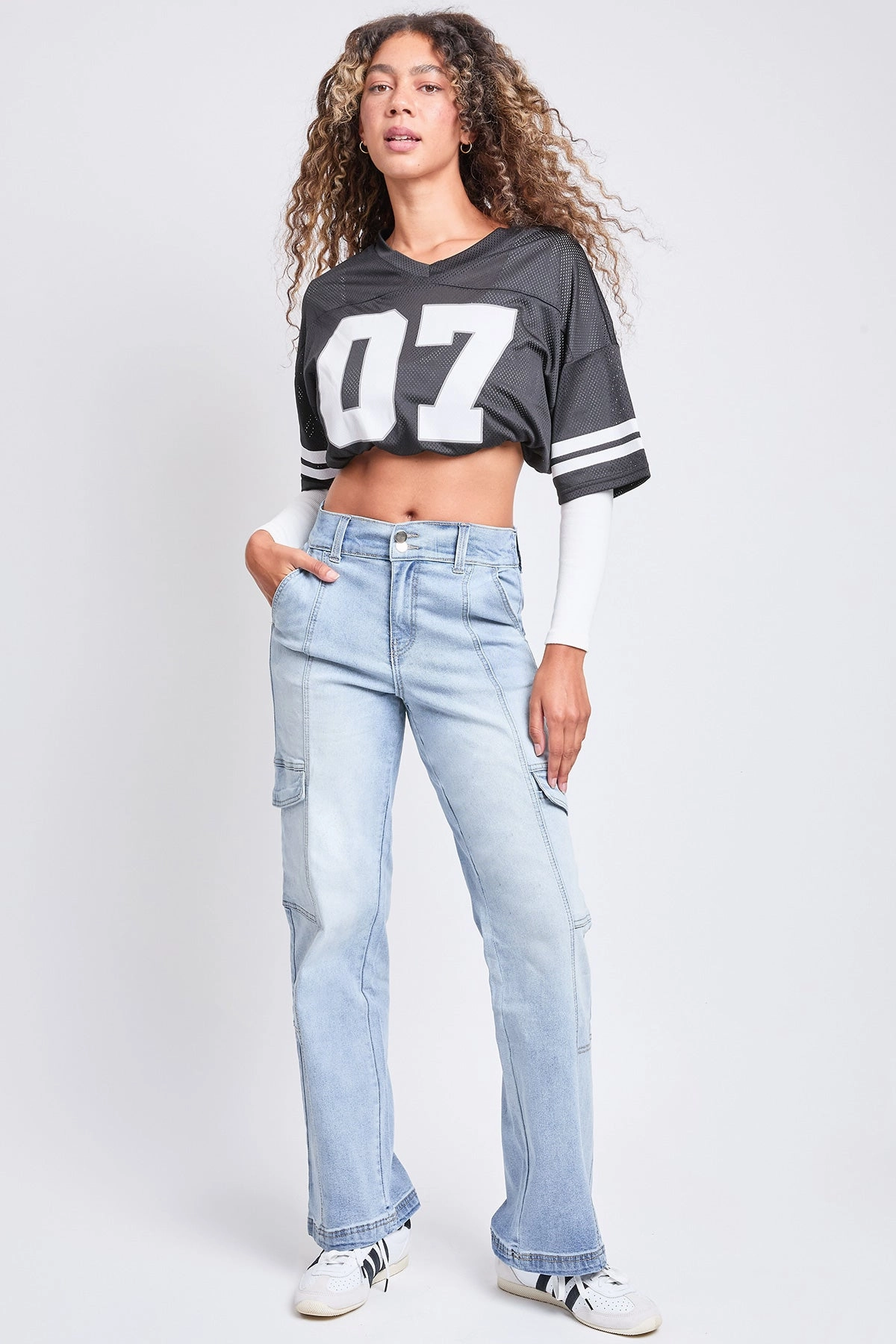 Fit Layer Timeless Piece Women's High Rise Elastic Waist Straight Leg Cargo