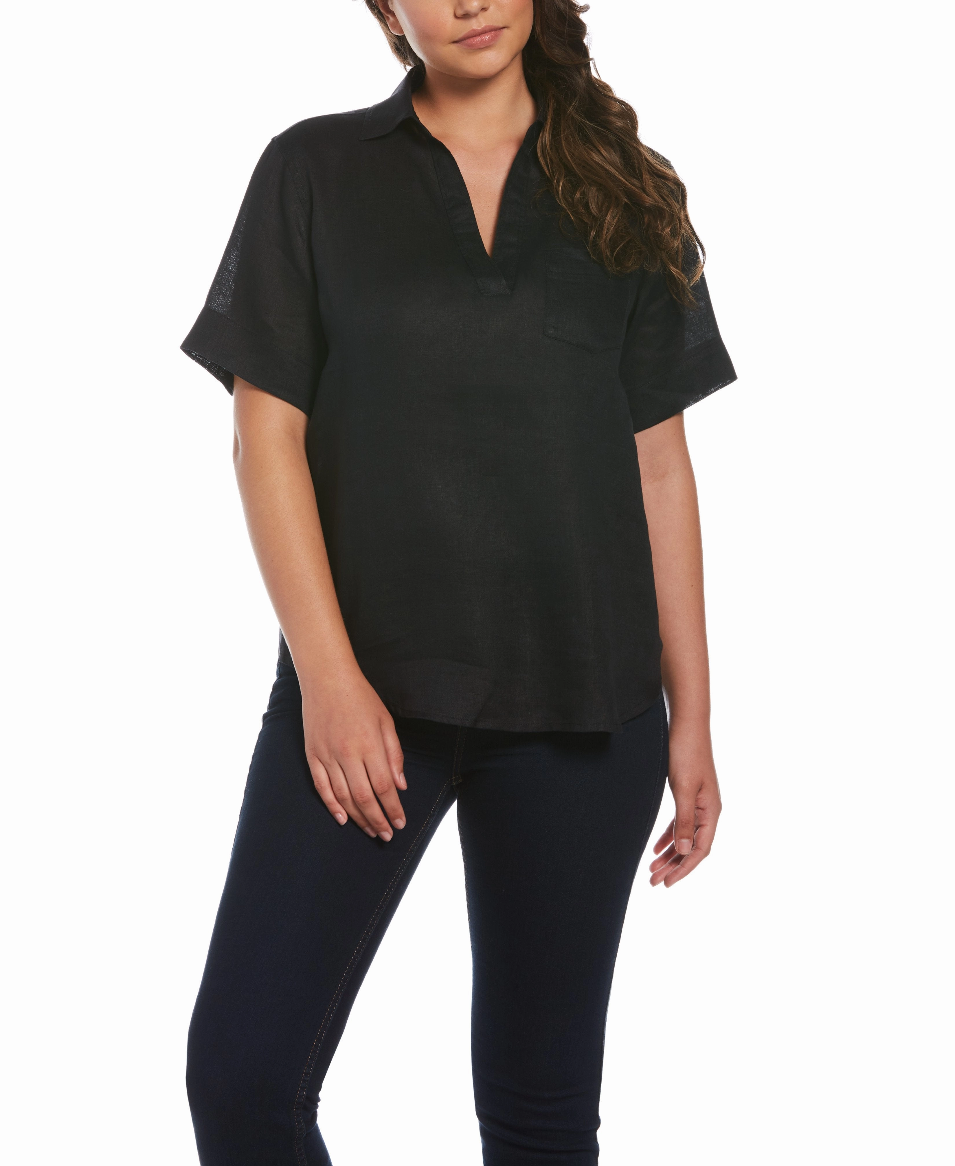 Comfy Appeal Split Neck Linen Top