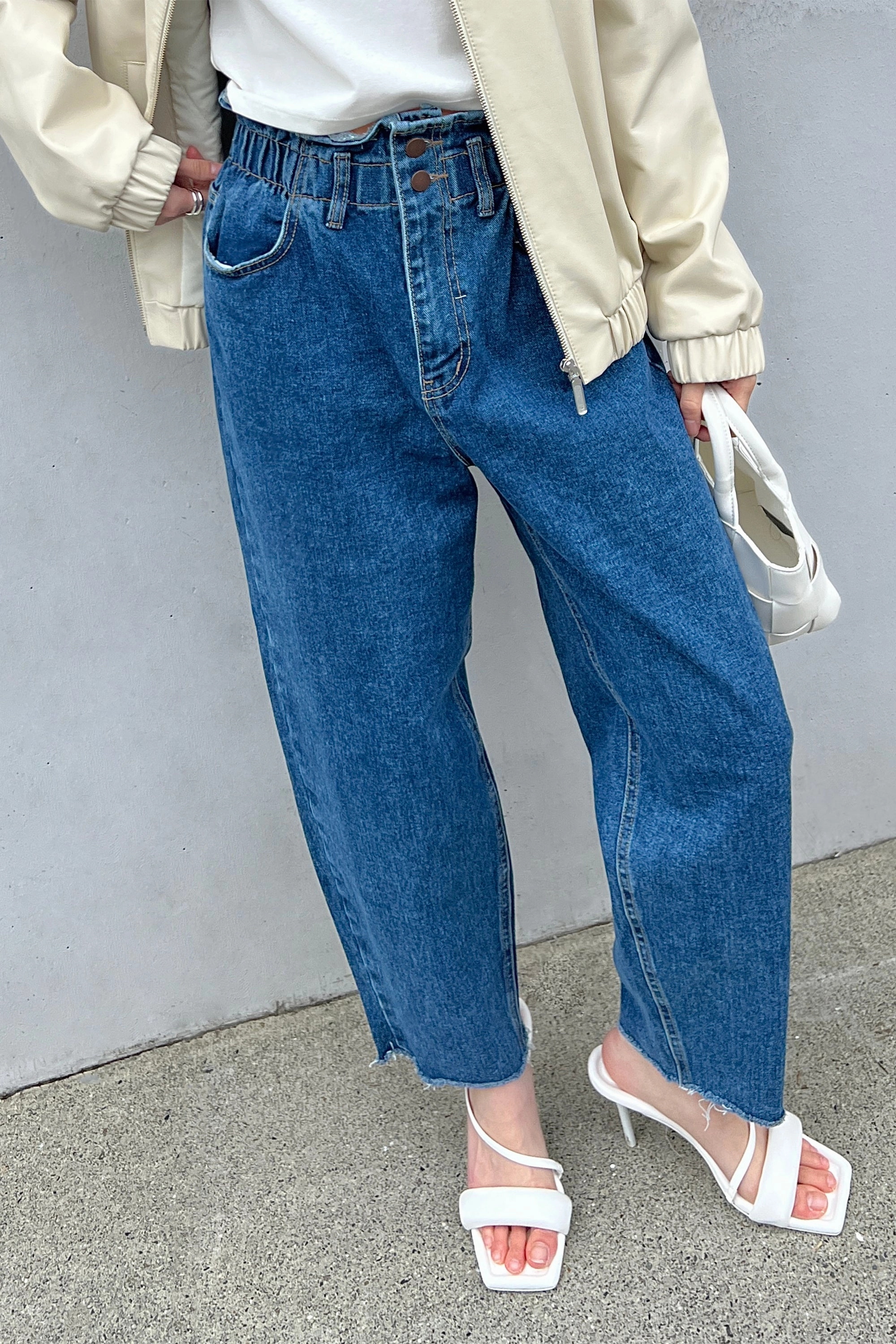 No Ride Breathable Style PAPERBAG WAIST JEAN