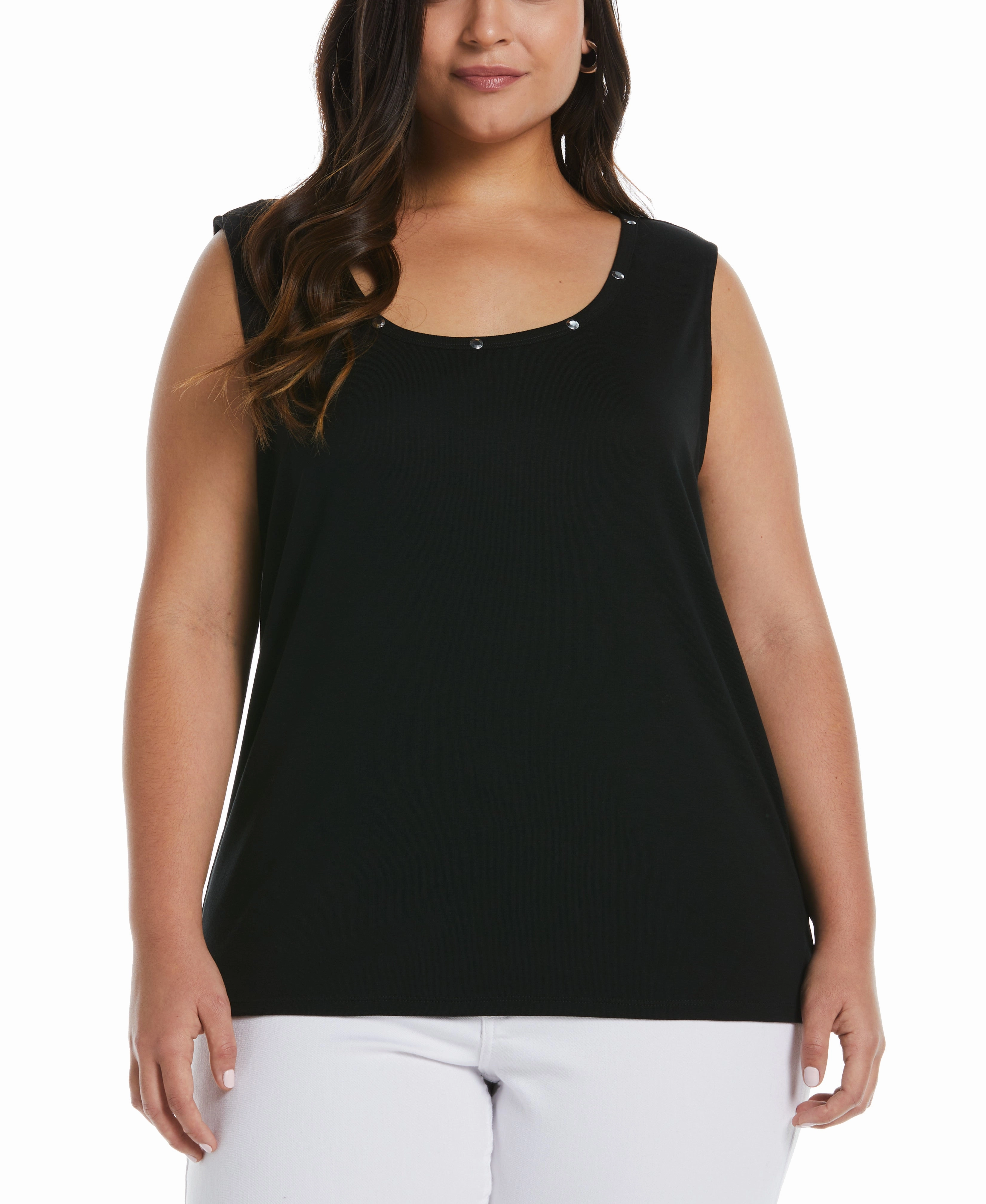 Tank Top with Hardware Casual Knit Layer Comfort Piece