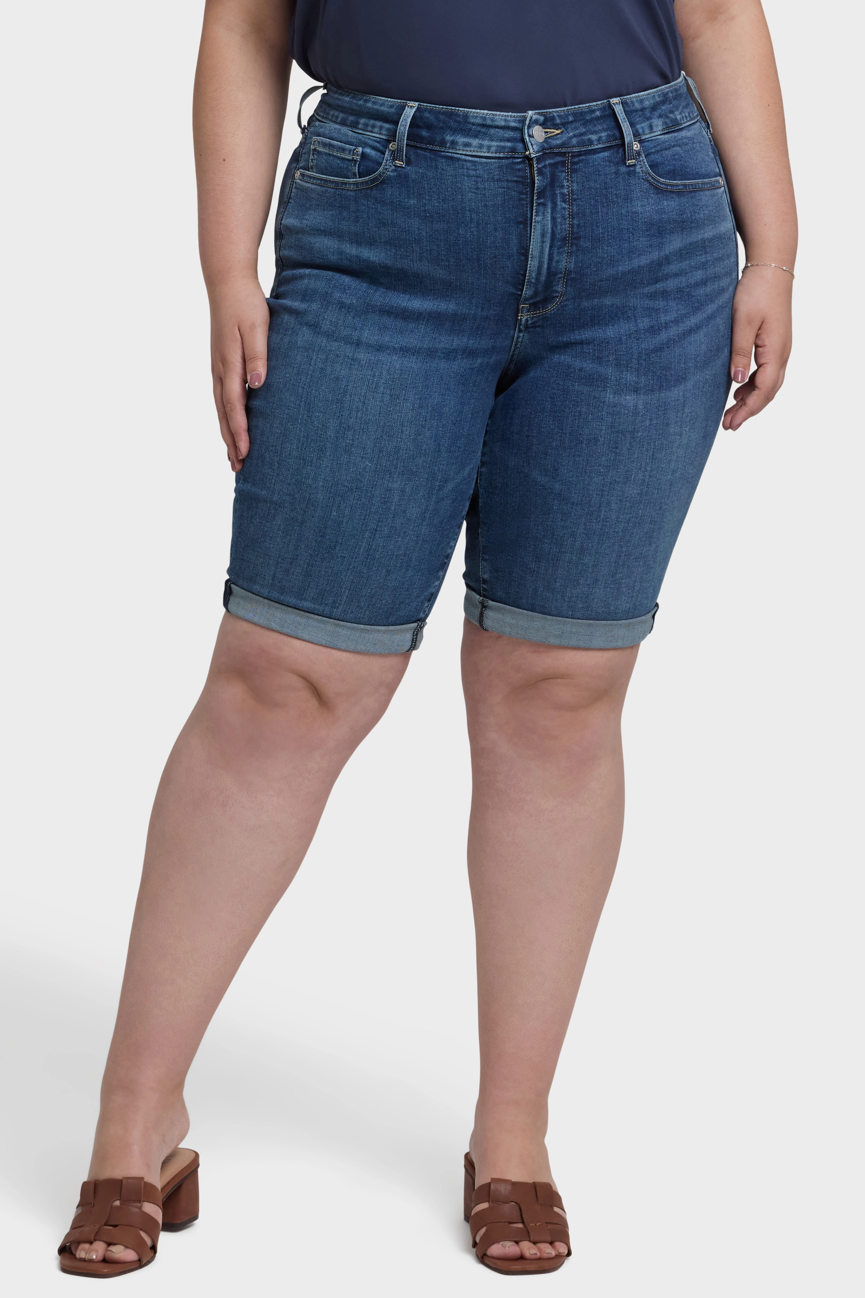 Briella 11 Inch Denim Shorts In Plus Size - Valencia Surf Mother's Day gift