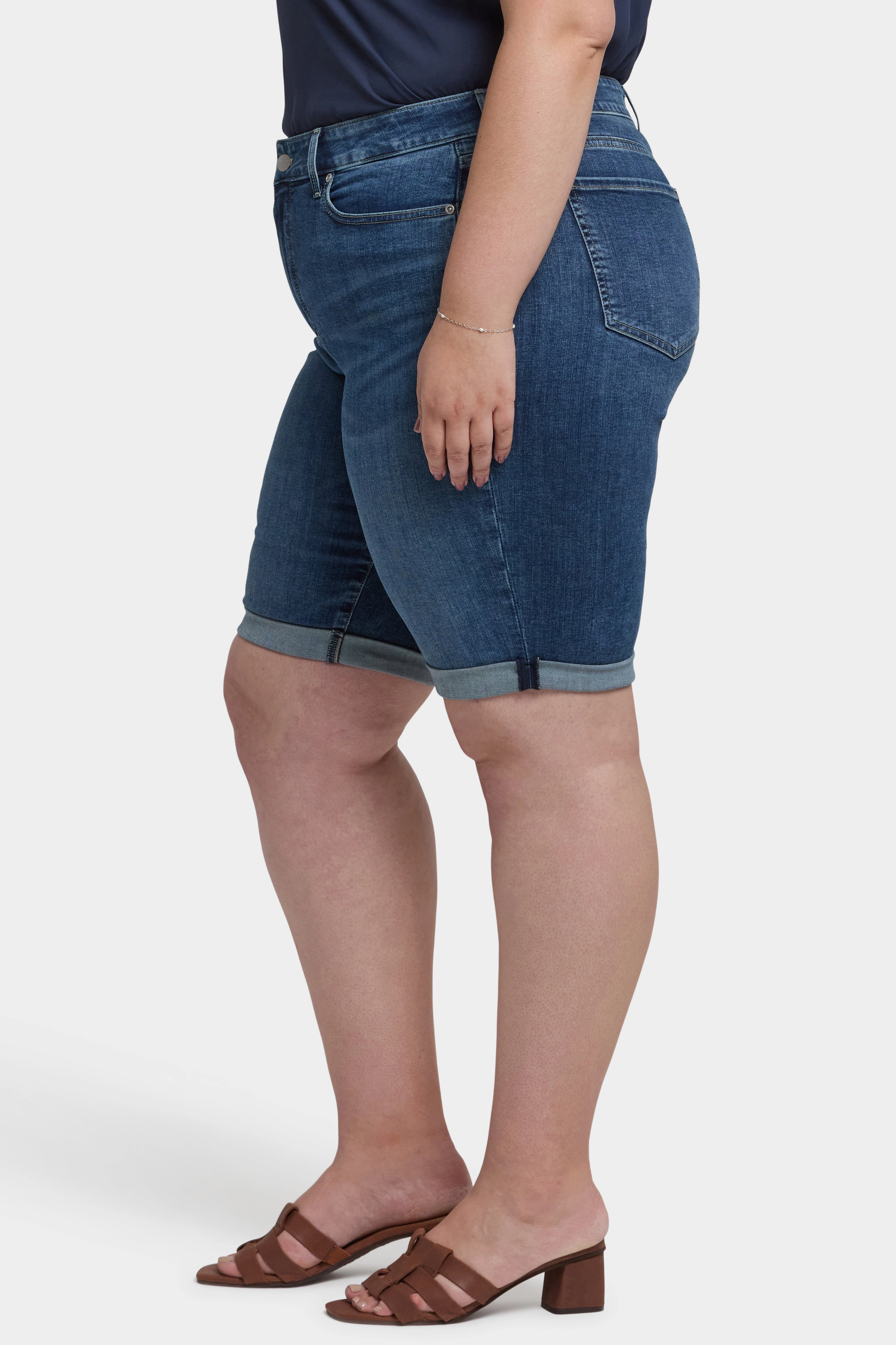 Briella 11 Inch Denim Shorts In Plus Size - Valencia Surf simple design