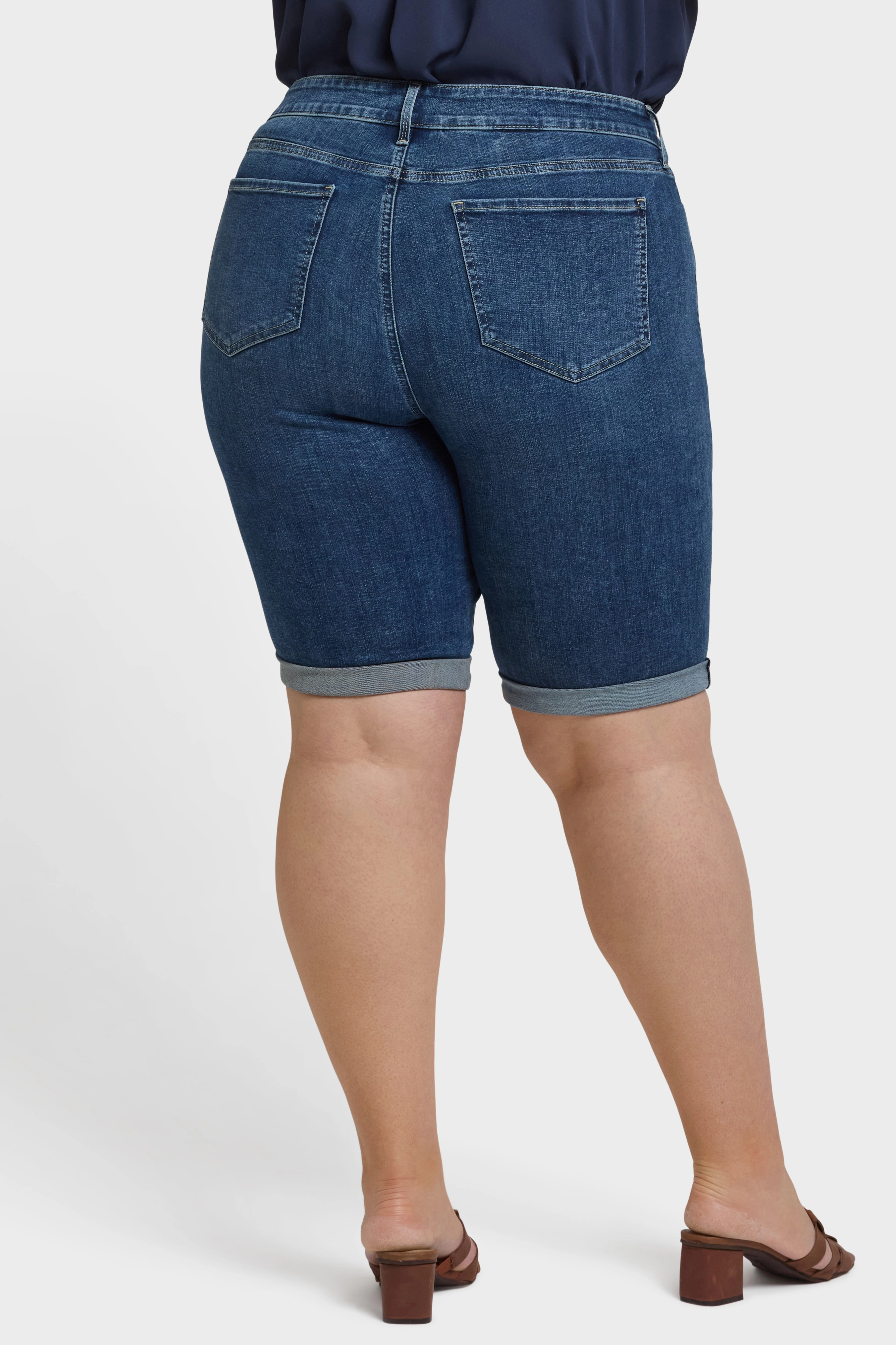 Briella 11 Inch Denim Shorts In Plus Size - Valencia Surf Water Resistant Finish