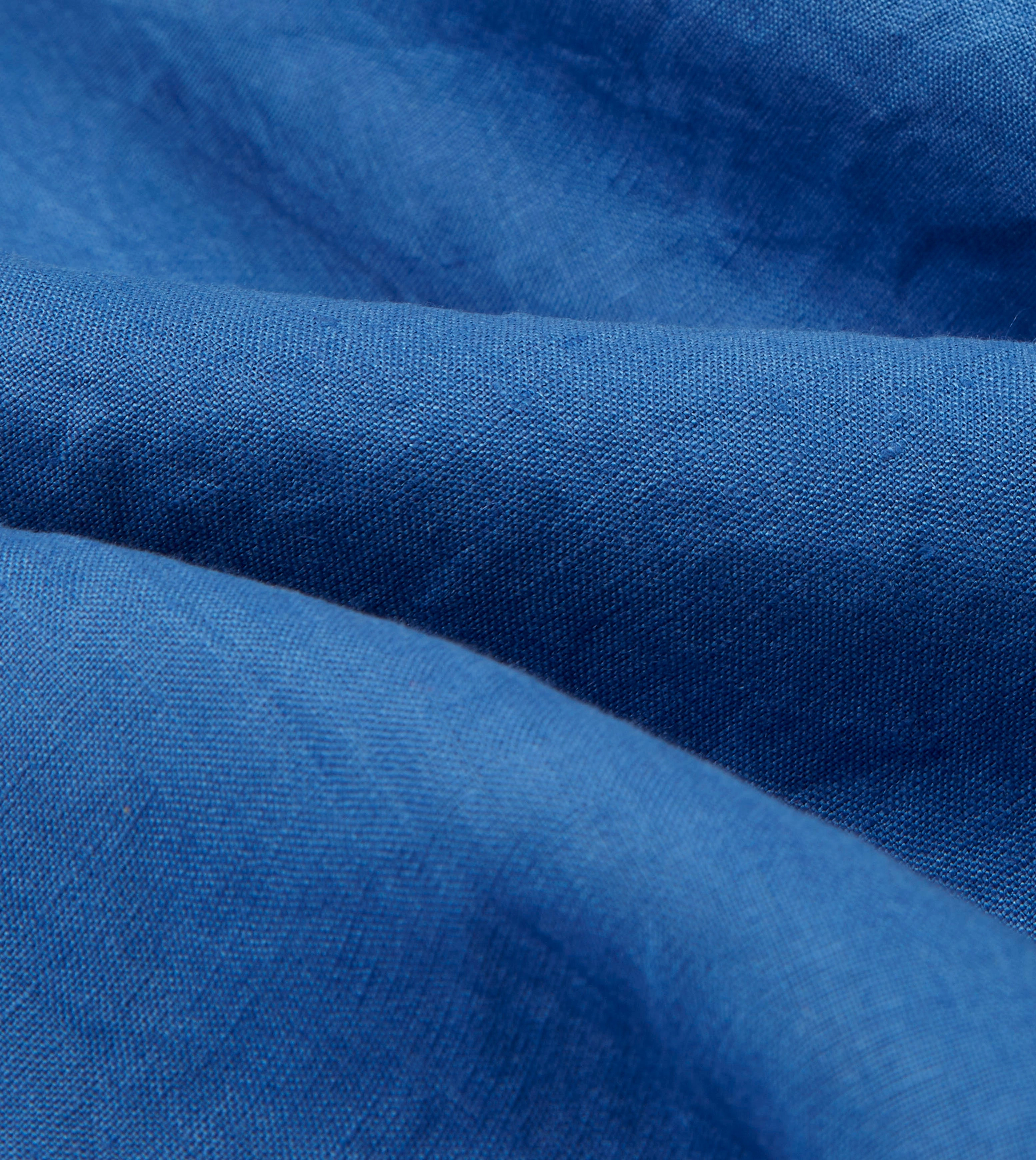 Simple Elegance Timeless Style Bright Navy Linen Spread Collar