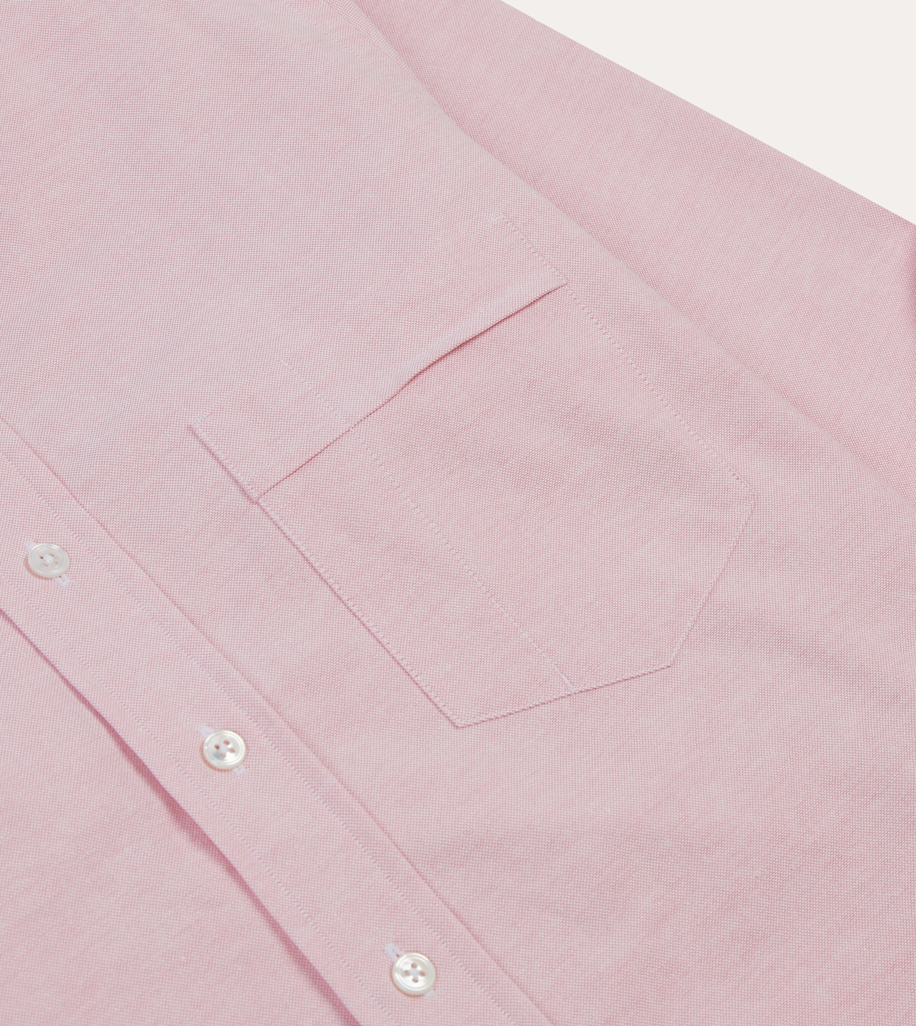 Bright Pink Cotton Oxford Cloth Button-Down Shirt Comfort-First