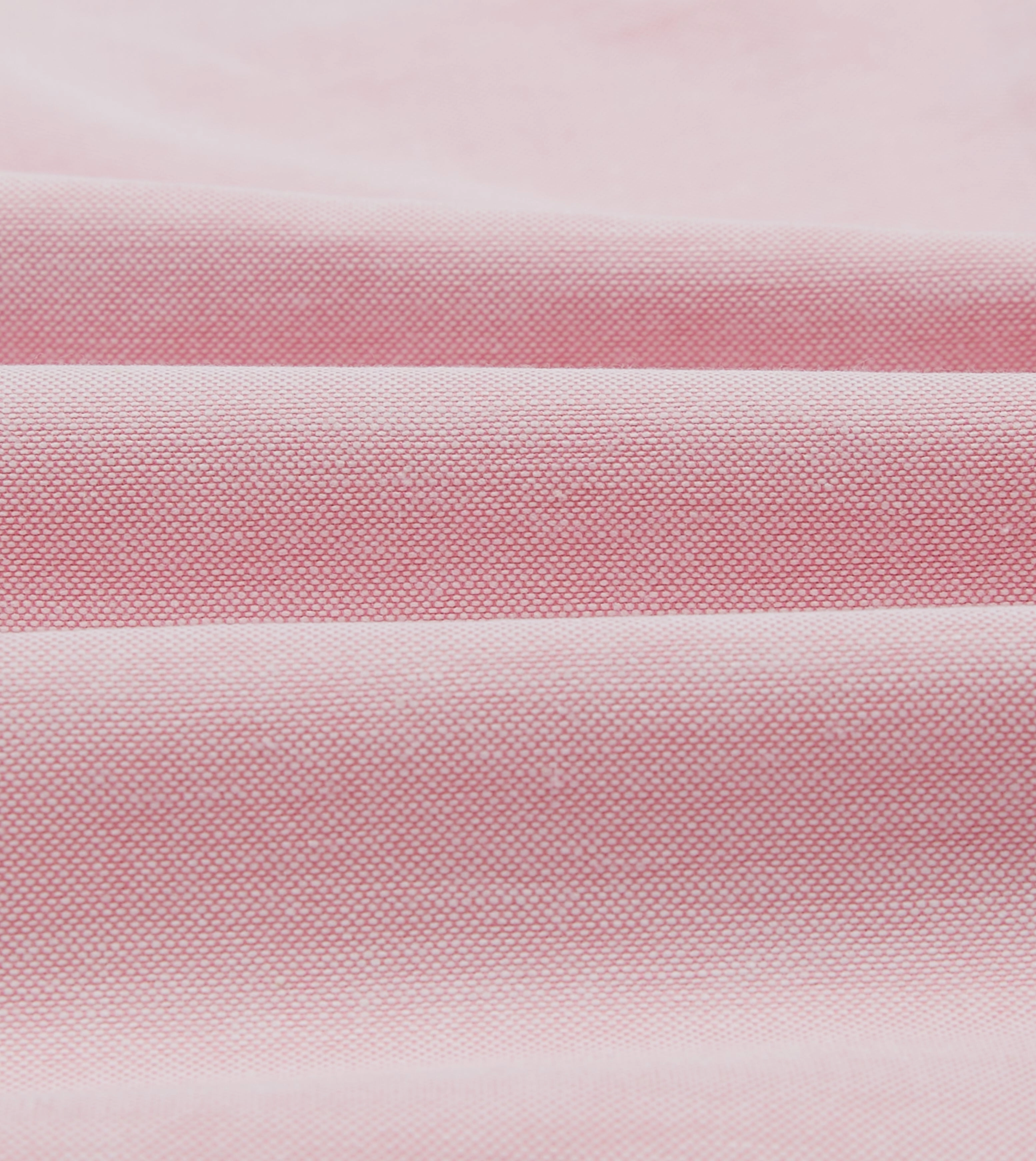 Stretch Material Bright Pink Cotton Oxford Cloth Button-Down Shirt