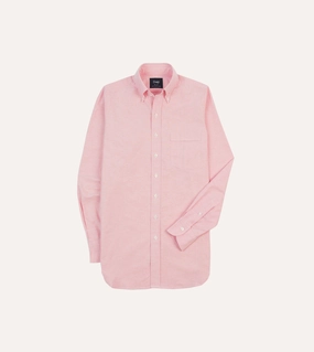Casual Comfort Bright Pink Cotton Oxford Cloth Button-Down Shirt
