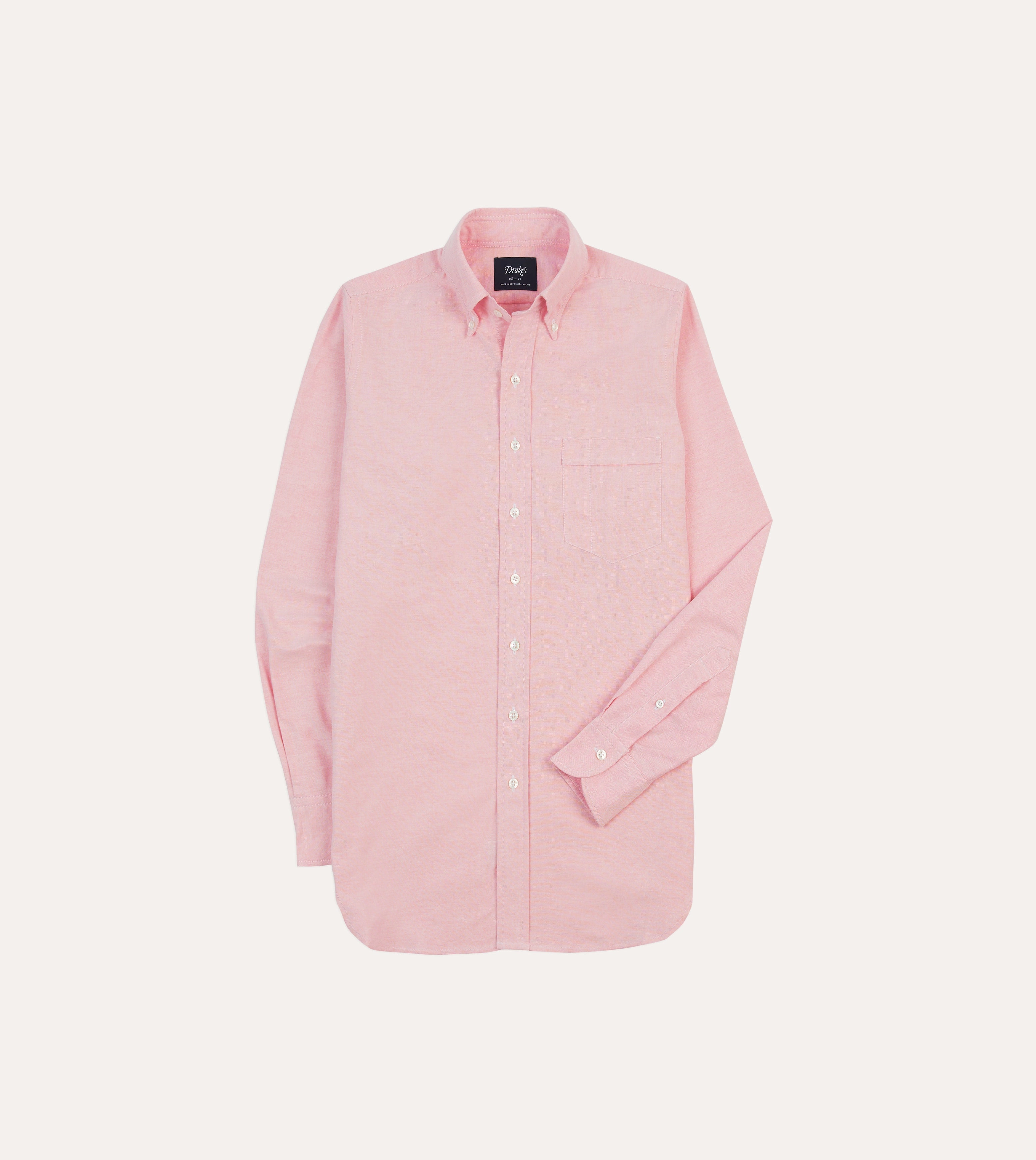 Casual Comfort Bright Pink Cotton Oxford Cloth Button-Down Shirt