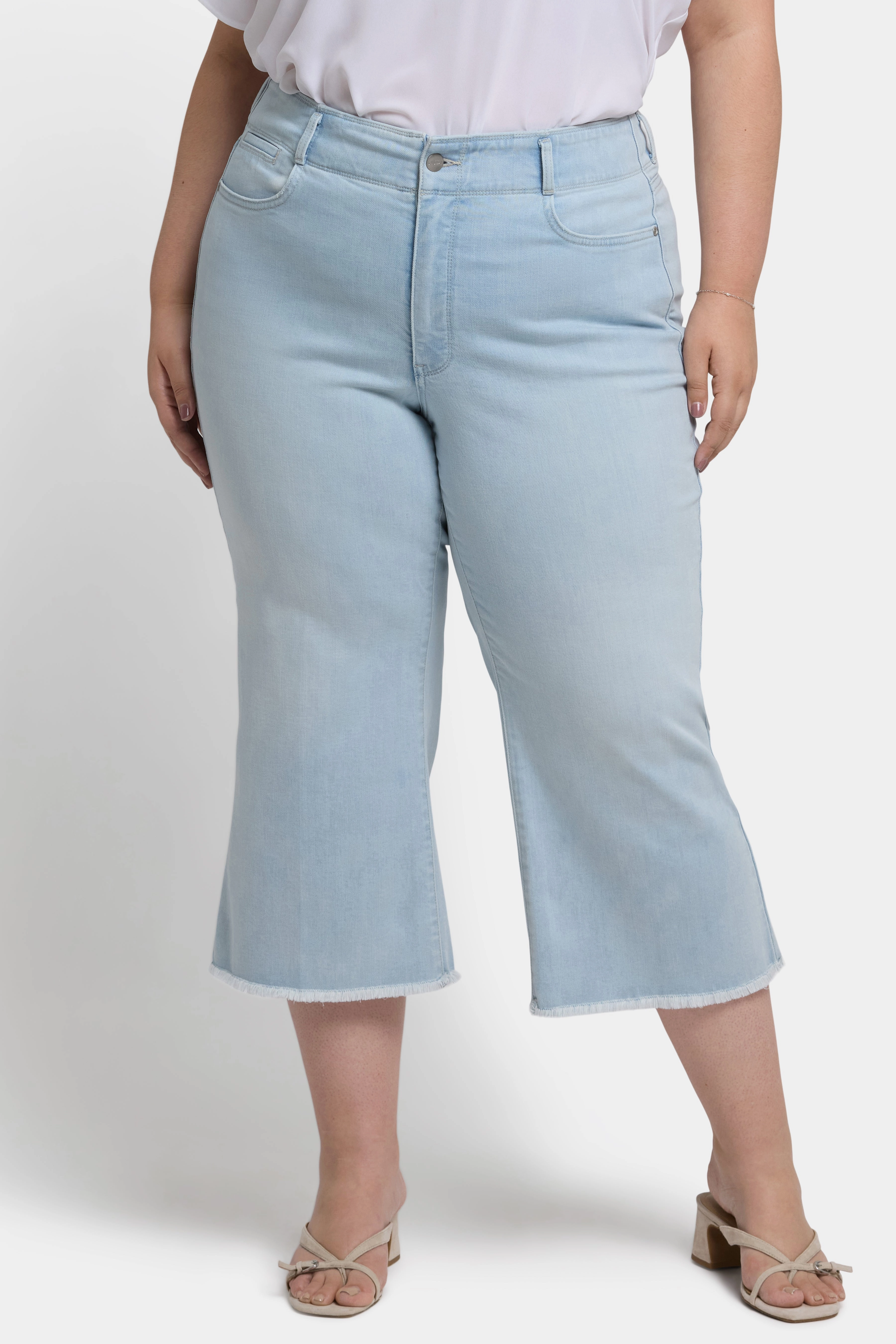 Brigitte Wide Leg Capri Jeans In Plus Size - Clear Waters Eco Friendly Production