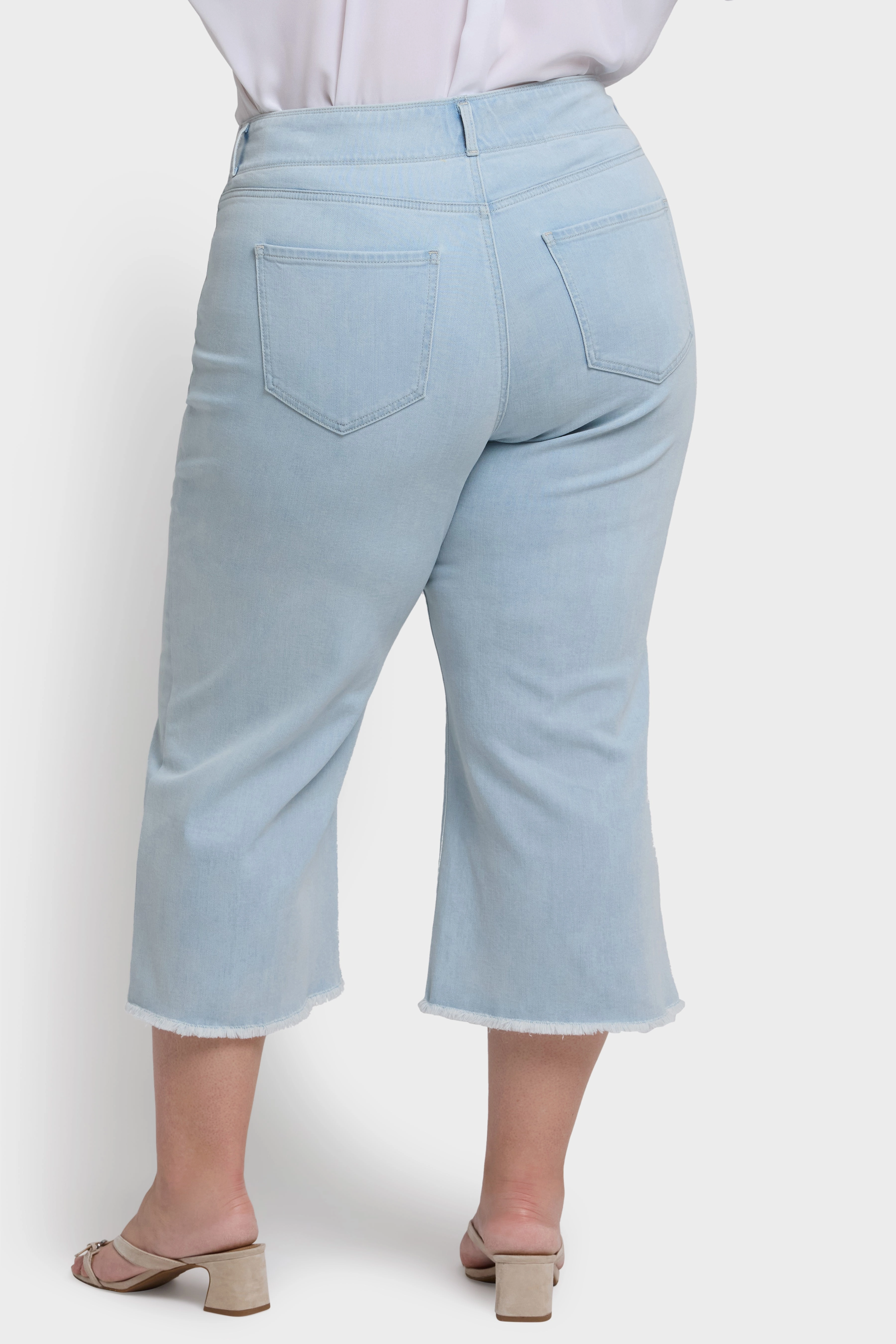 Outdoor Adventure Adult Fashion Life Ready Brigitte Wide Leg Capri Jeans In Plus Size - Clear Waters