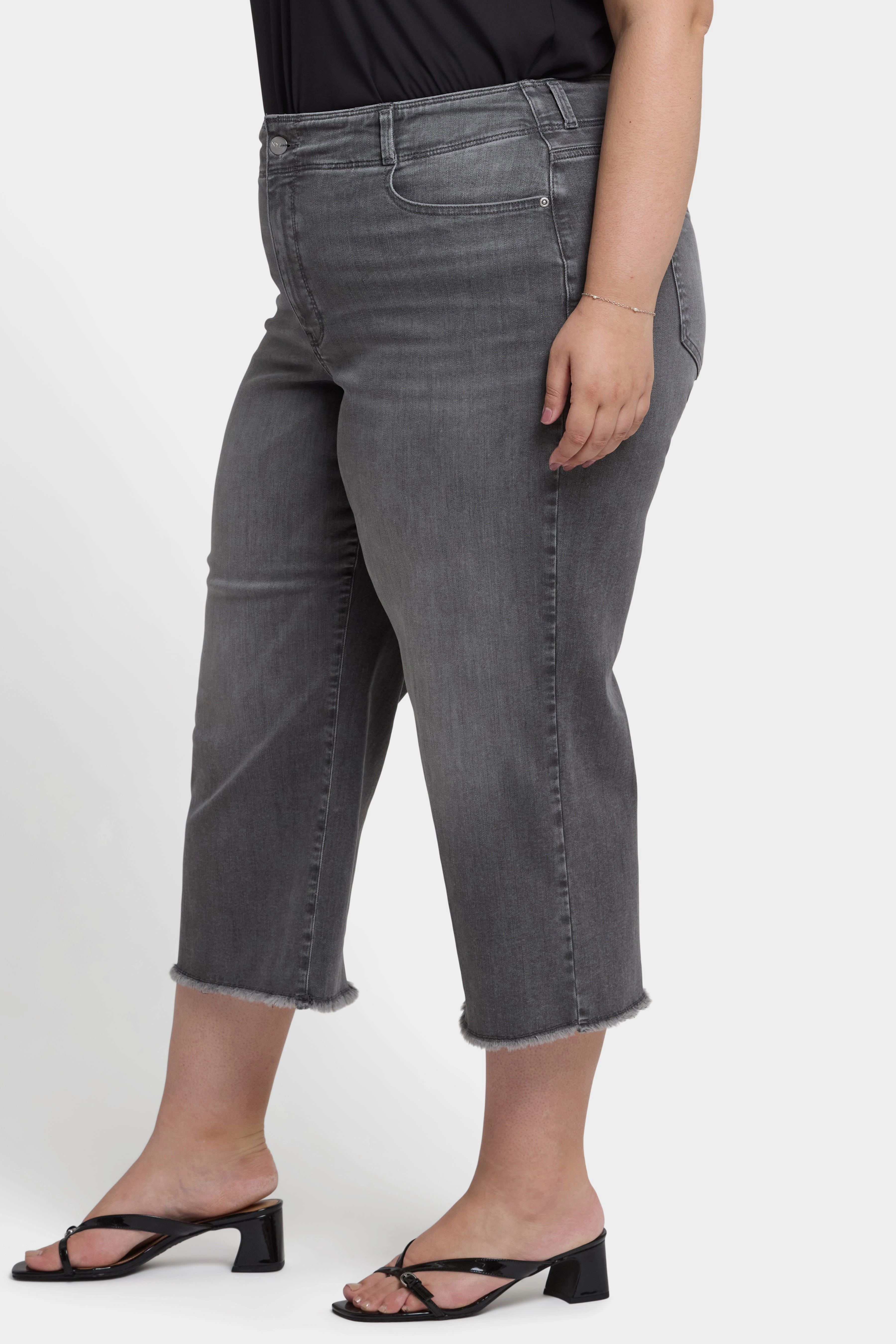 Brigitte Wide Leg Capri Jeans In Plus Size - Frontera Bluffs Casual Friday Durable Athlete Fit Minimalist Comfort