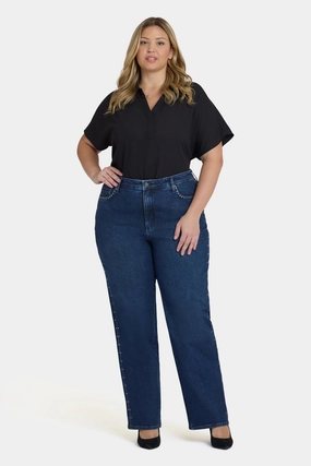 Brooke Loose Straight Jeans In Plus Size - Louvre Sapphire Casual Cool
