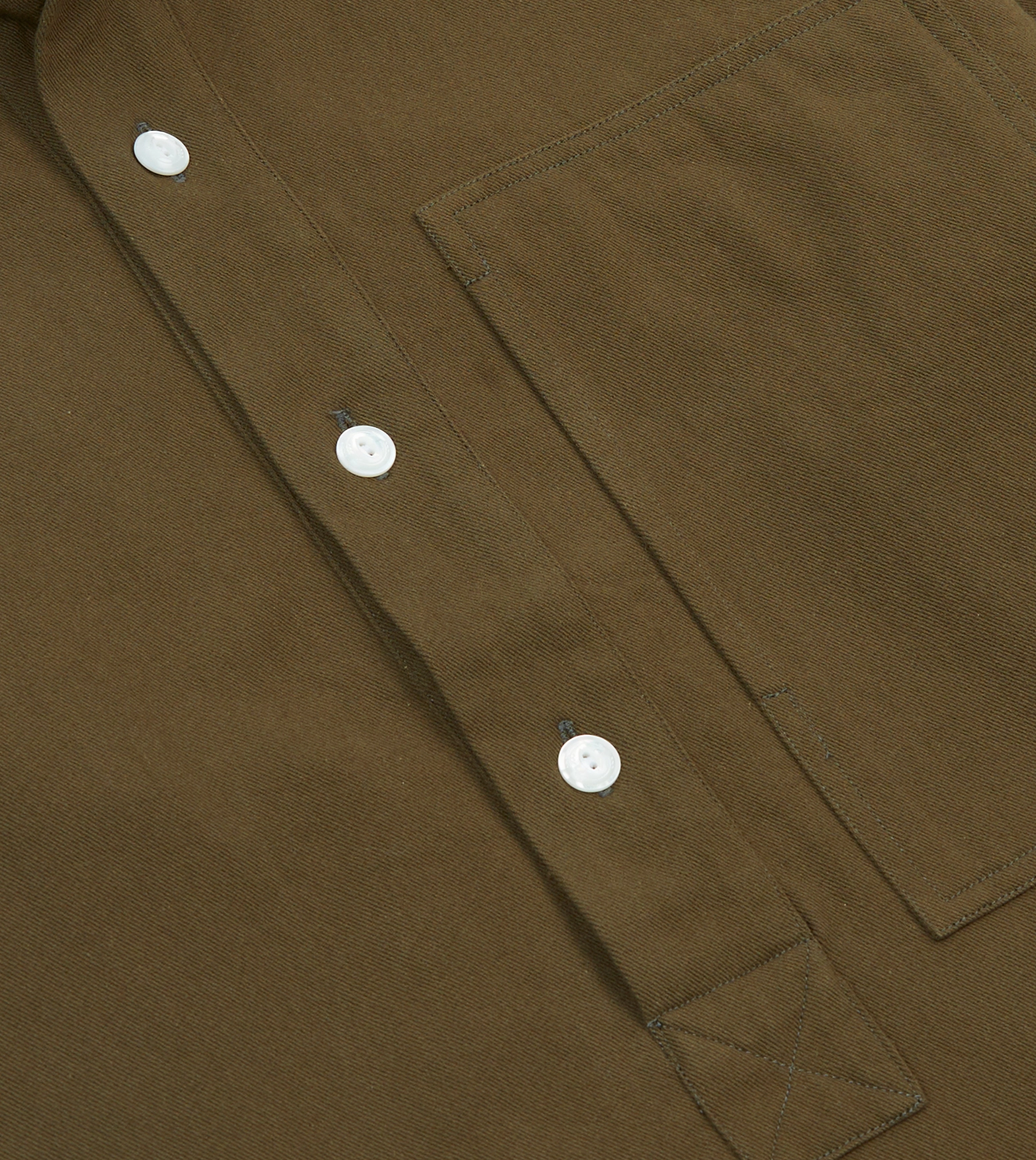 Winter Collection Brown Cotton Mandarin Collar Popover Shirt