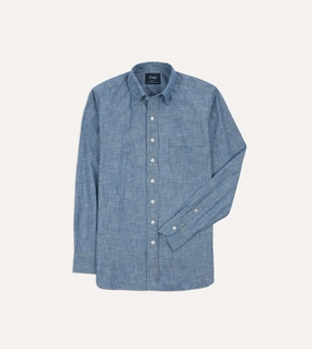 Creative Professional Multipurpose Utility Blue Chambray Long Point Collar Shirt