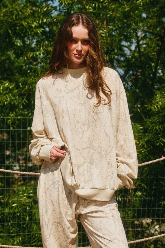 Camouflage Oversized Mock Neck Sweatshirt adults