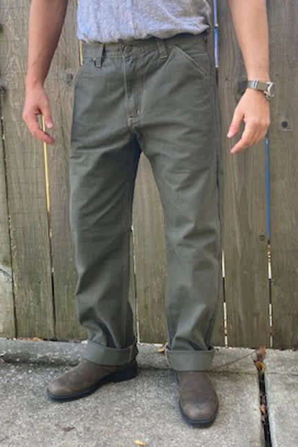 Grab And Go Neutral Outfit Piece Canvas Utility Work Pant - Olive