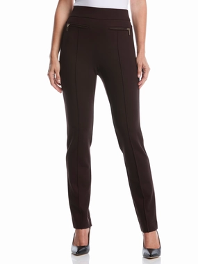 Ponte Slim Leg Pant - Comfort Fit Effortless Fashion Moisture Wicking Knit