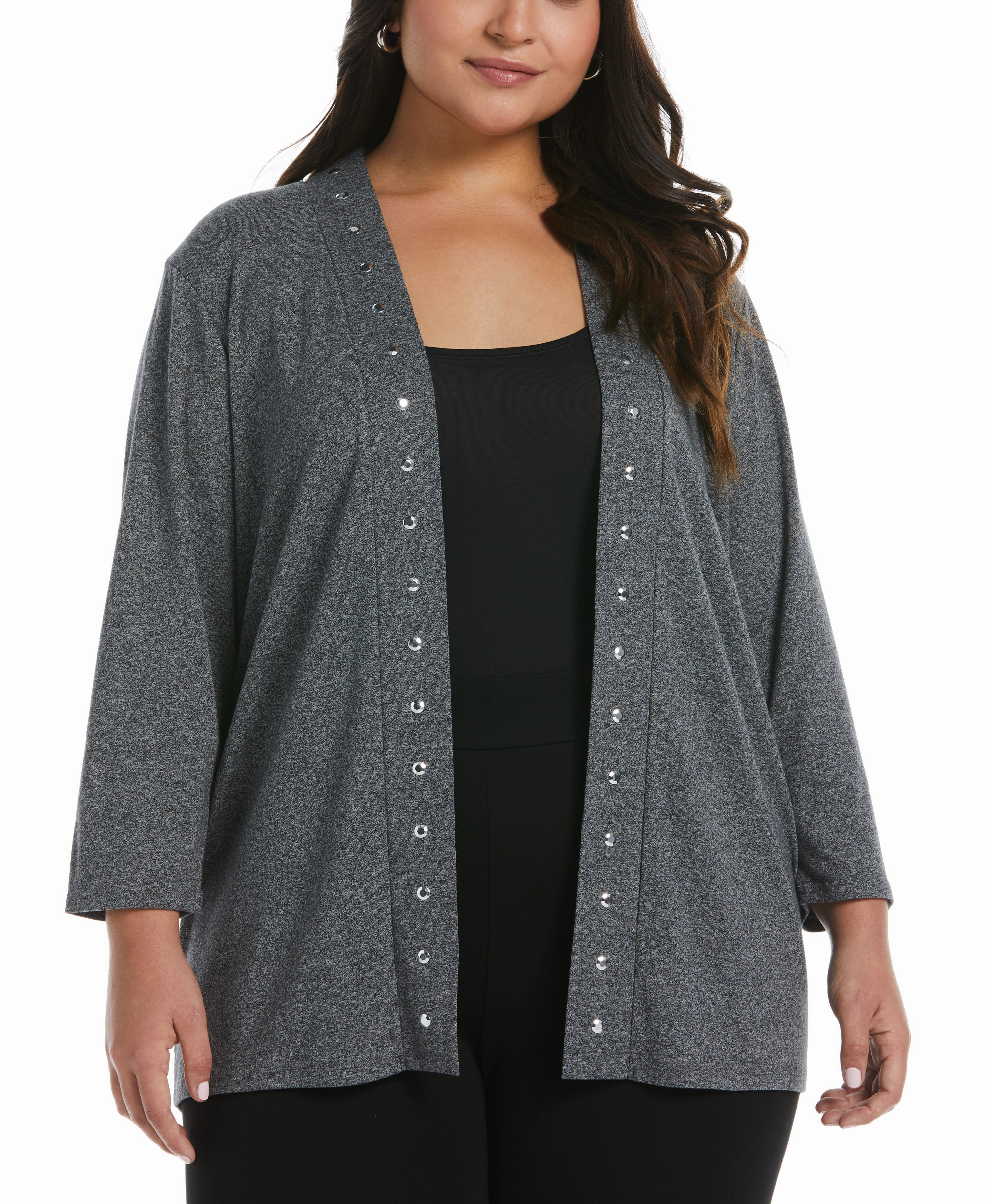 Chic and Warm Cozy Everyday Wear Cardigan Sweater with Hardware Trim