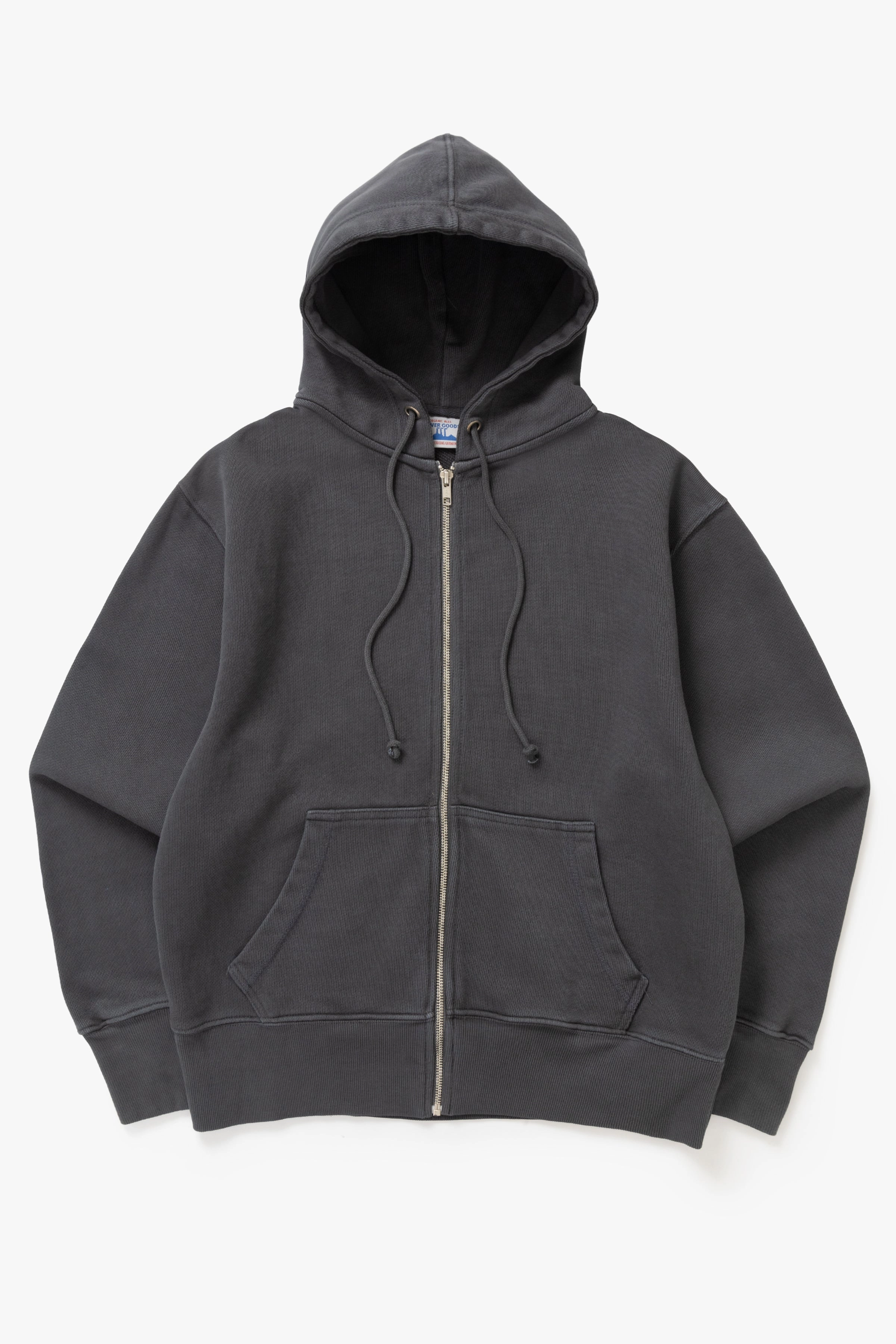 Comfy Layered Wear Power Goods - Loopback Zip Hoodie - Washed Black