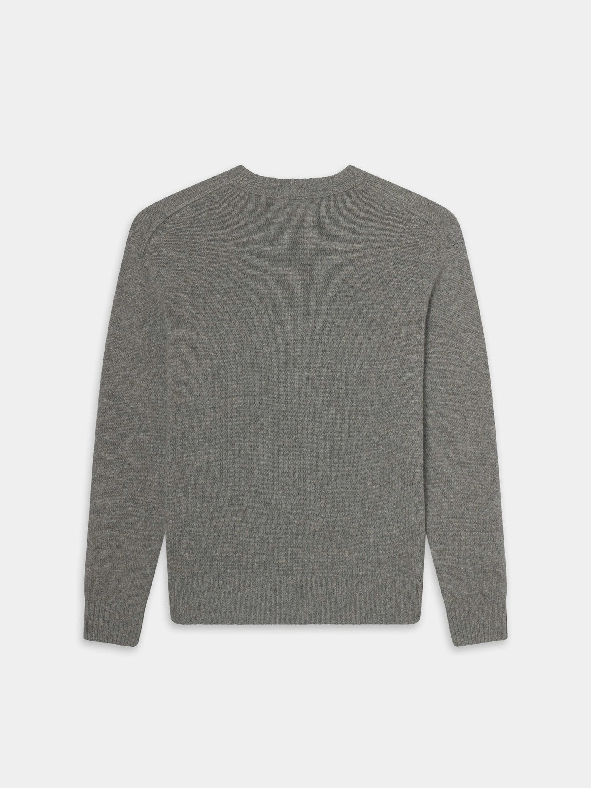 Cashmere Crewneck Sweater -- Gris Sporty Fit Cozy Knit Fit