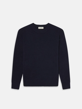 Cashmere Crewneck Sweater -- Navy Winter Ready Knit