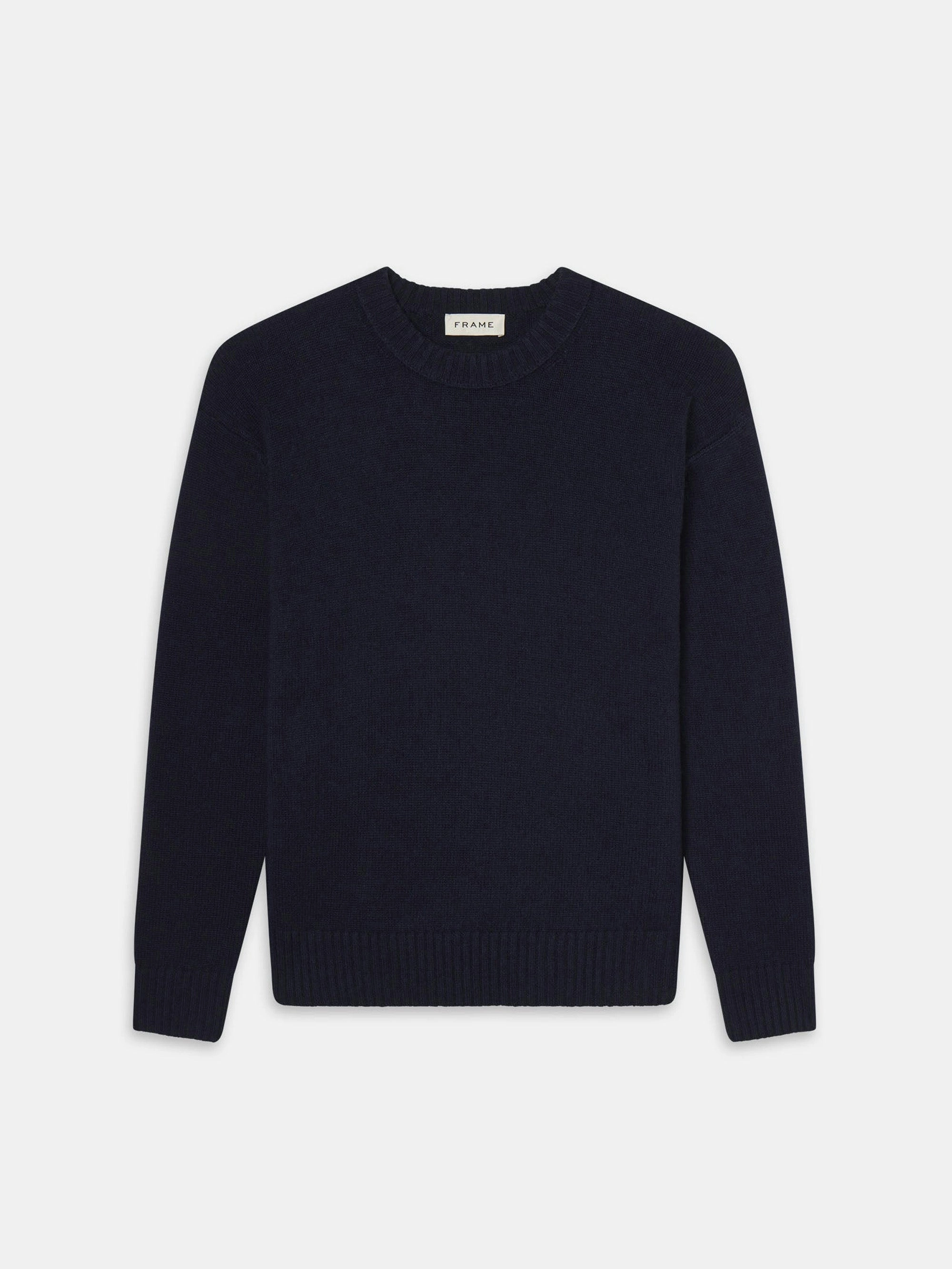 Cashmere Crewneck Sweater -- Navy Winter Ready Knit