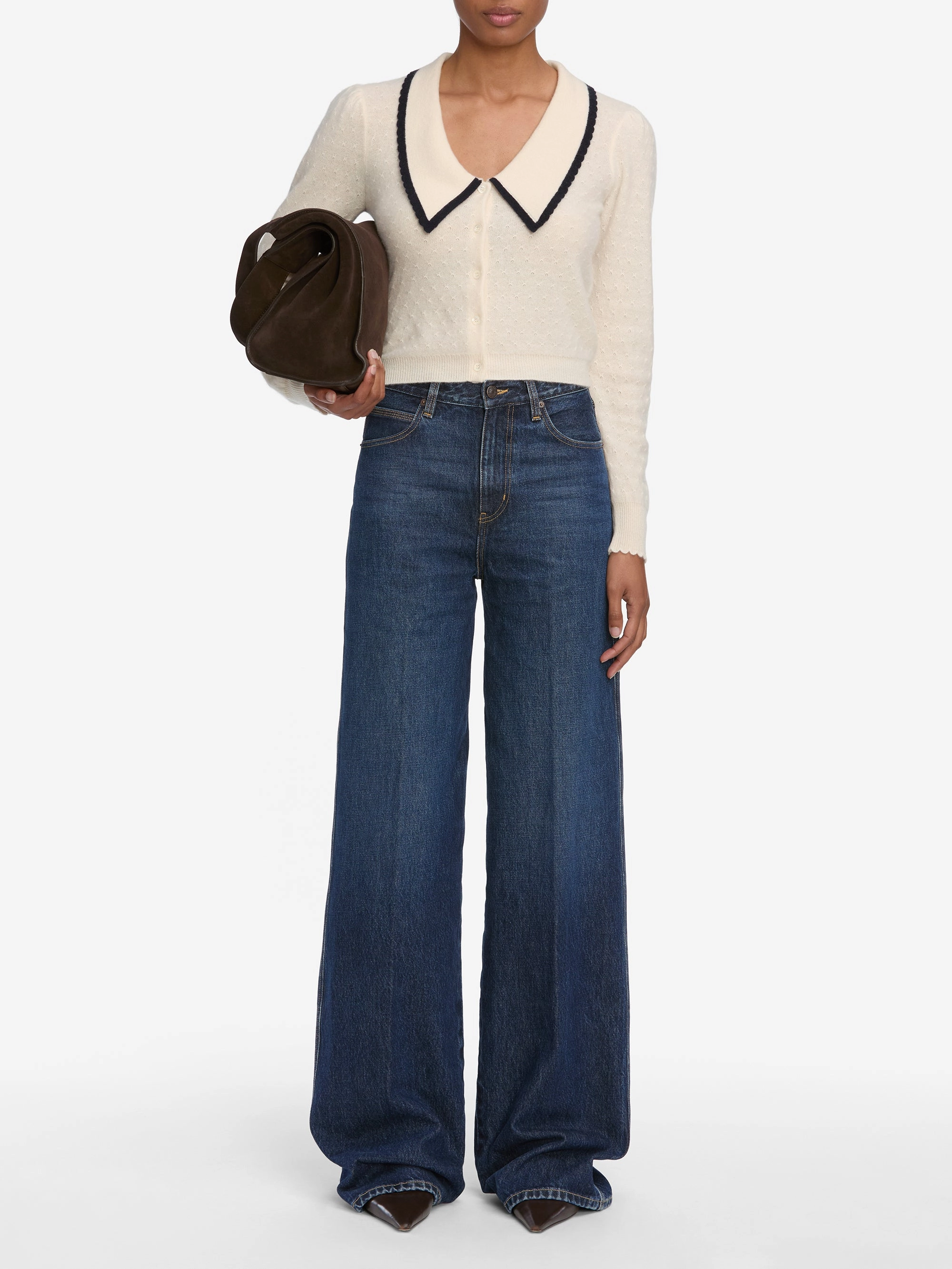 Cashmere Sailor Sweater -- Cream Multi Soft Layering Breathable Textured Fabric