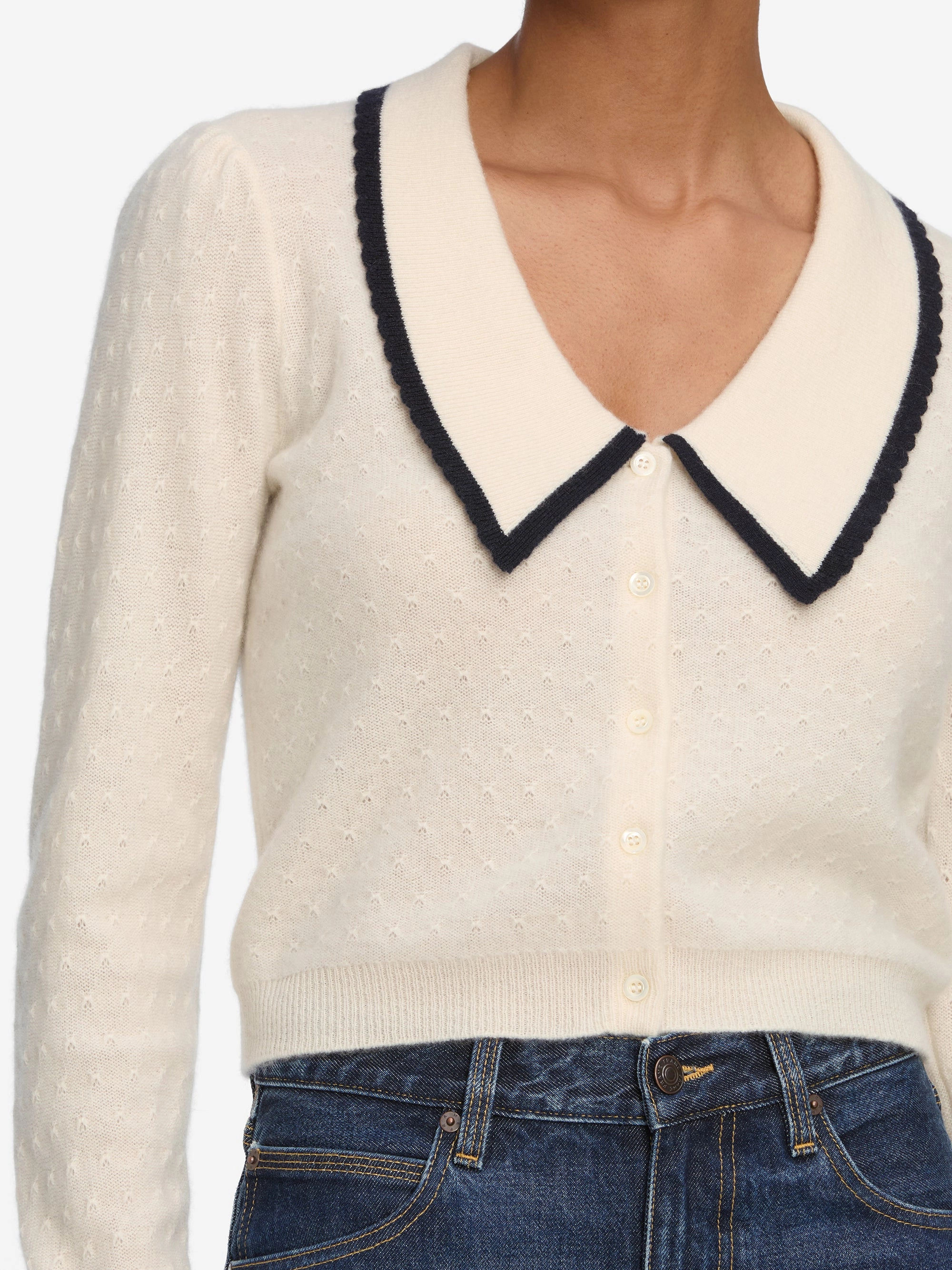 Cashmere Sailor Sweater -- Cream Multi Breathable Layer Wear Comfy Appeal