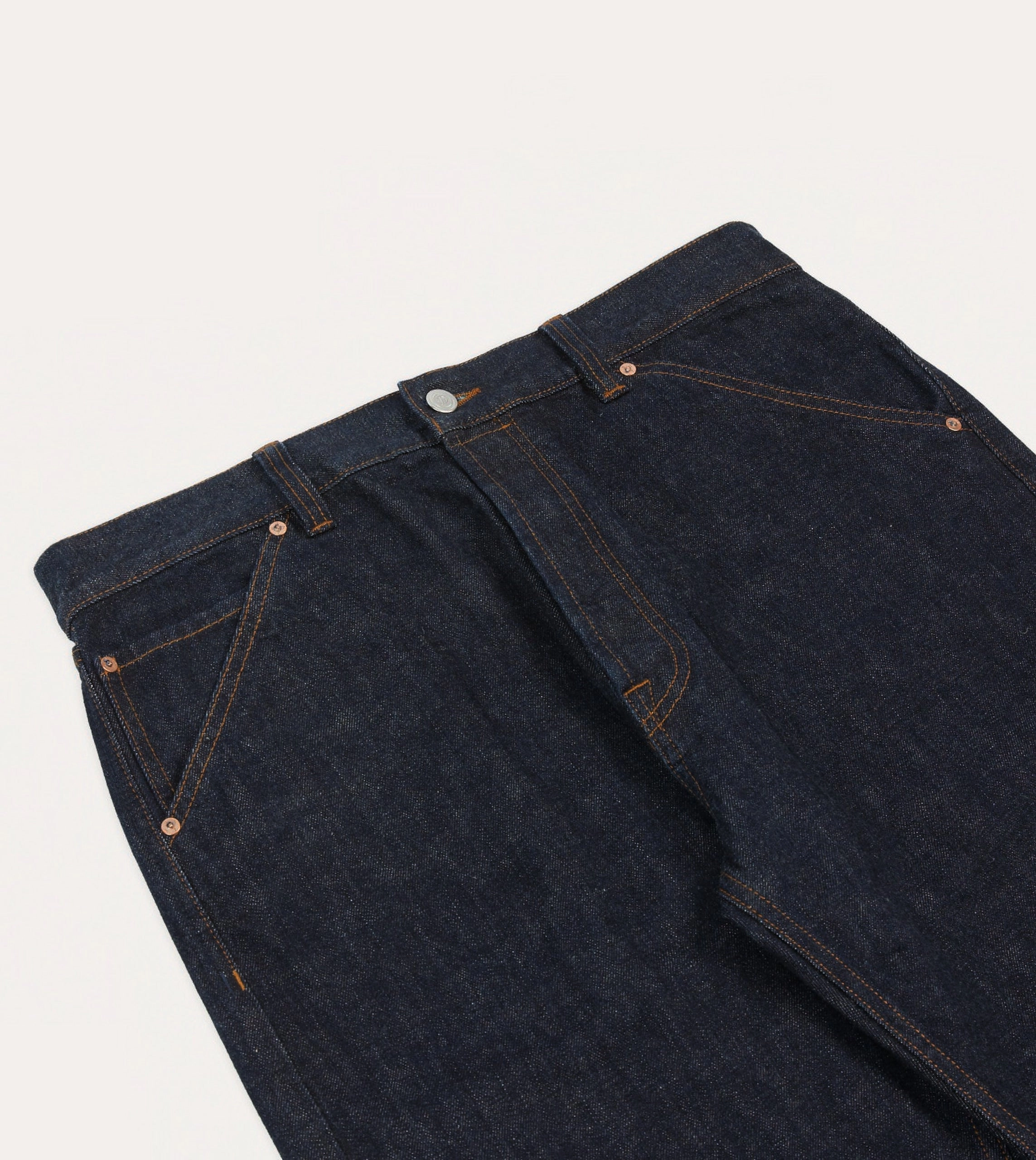 clean design Indigo Rinse 14.2oz Japanese Selvedge Denim Five-Pocket Jeans