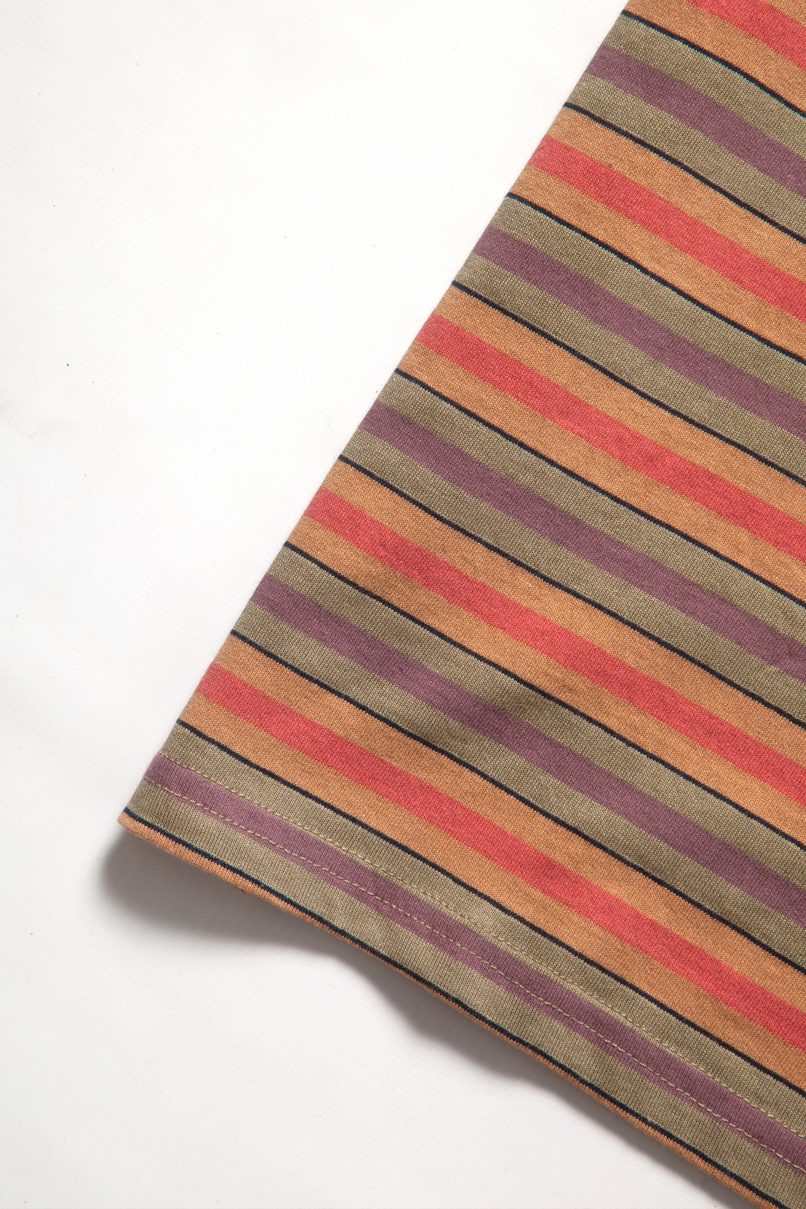 Daily Comfort Drip Dry Fabric Red Ruggison - 90's Striped T-Shirt - Moss/Yellow