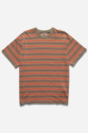 Red Ruggison - 90's Striped T-Shirt - Moss/Yellow Urban Style Trendy Wearable