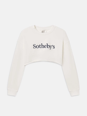 Sotheby??s Women's Cropped Sweatshirt -- Cream Comfort Stretch Fit Sport Fit