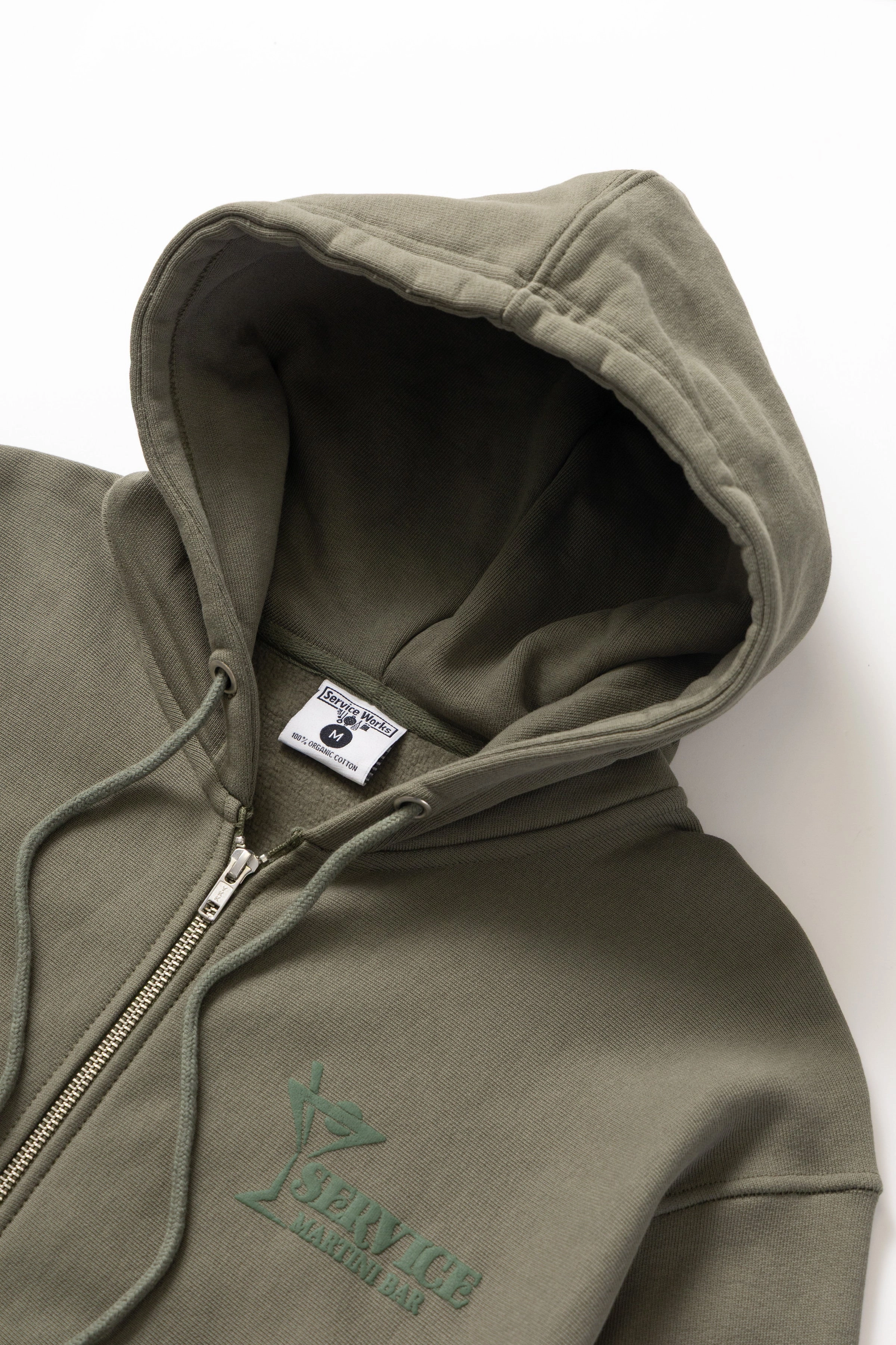 Simple Fashion Casual Knit Service Works - Martini Zipper Hoodie - Olive
