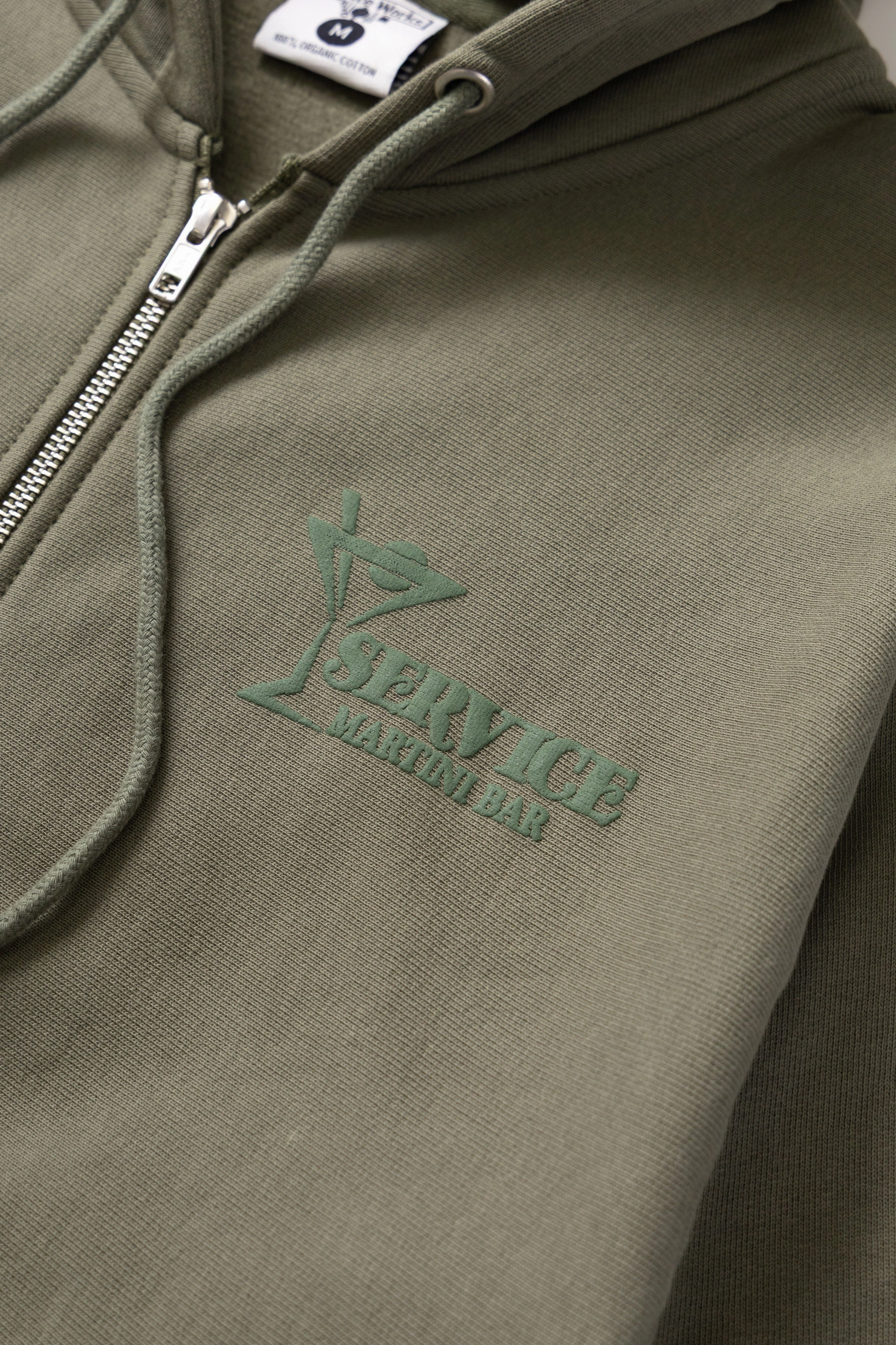 Service Works - Martini Zipper Hoodie - Olive Double Layered Collar