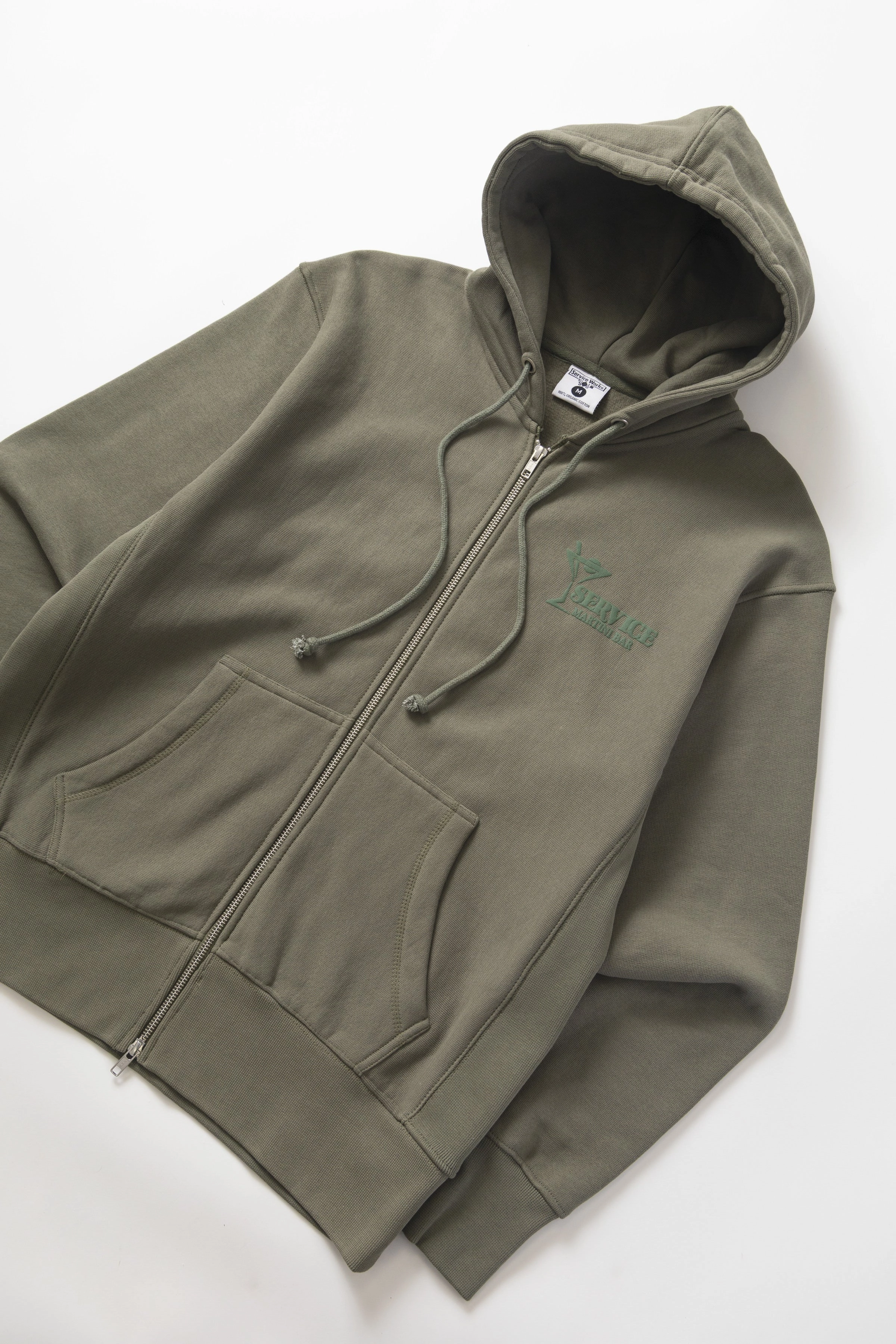 Cozy Design Easy Fit Service Works - Martini Zipper Hoodie - Olive
