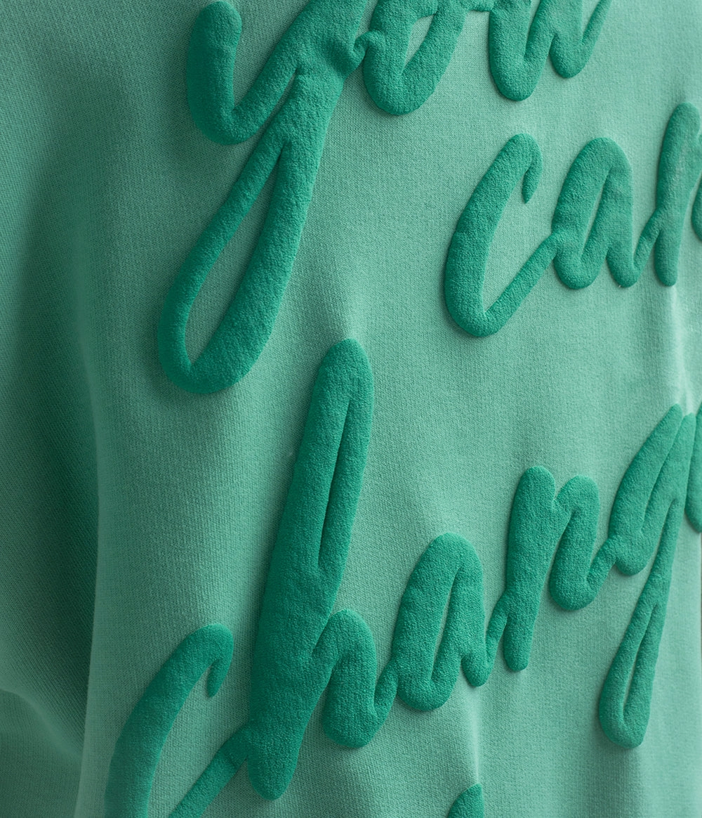 Simple Comfort Comfortable Outfit Southern Shirt Happy Thoughts Puff Print Sweatshirt - Aloe