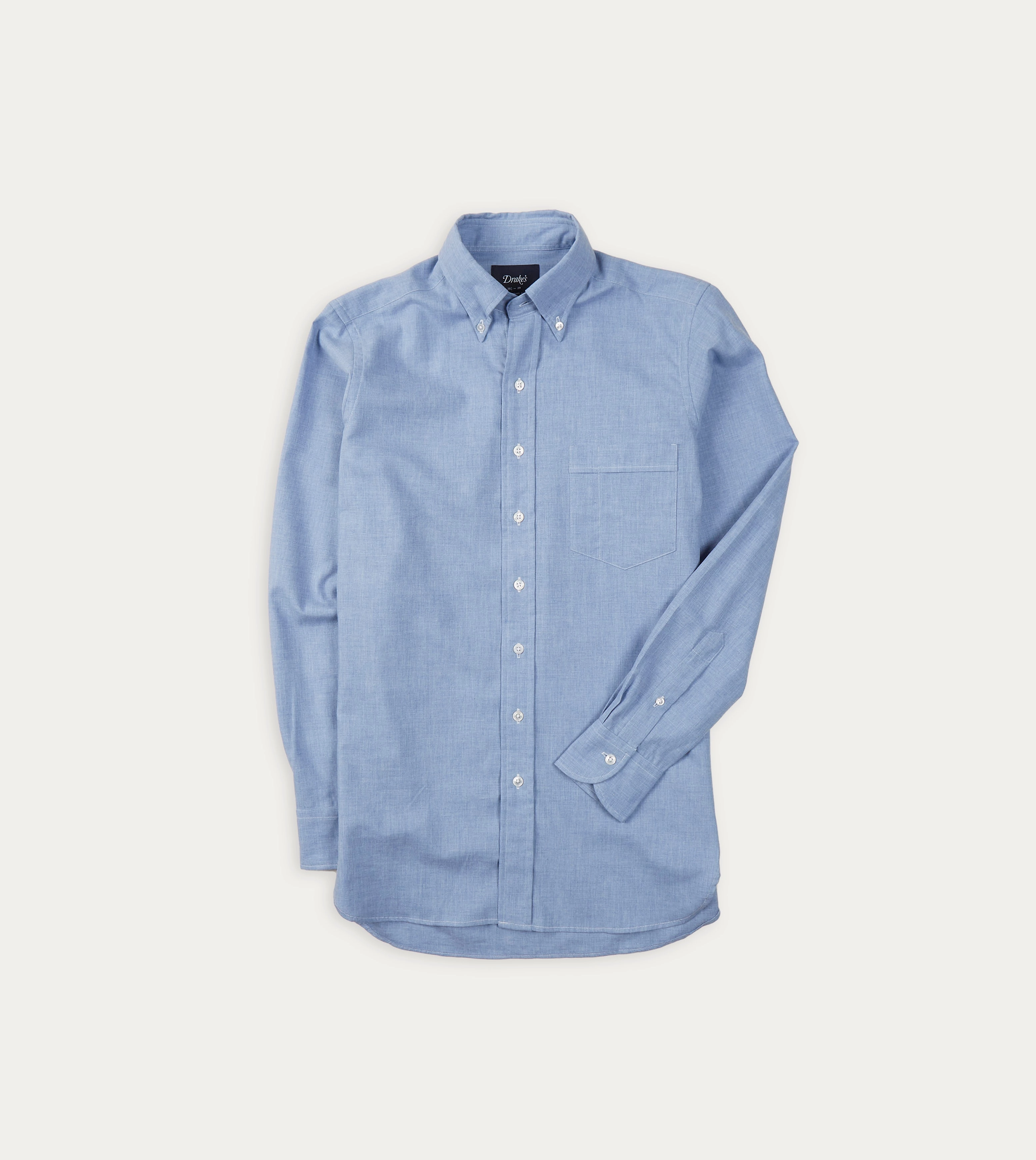 Low Maintenance Streetwear Light Blue Brushed Cotton Button-Down Shirt
