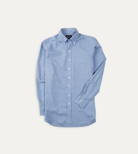 Low Maintenance Streetwear Light Blue Brushed Cotton Button-Down Shirt