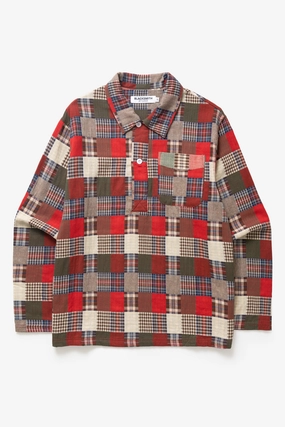 Timeless Fit Athletic Look Chafe Resistant Armhole Blacksmith - Striped Two Button Popover - Plaid