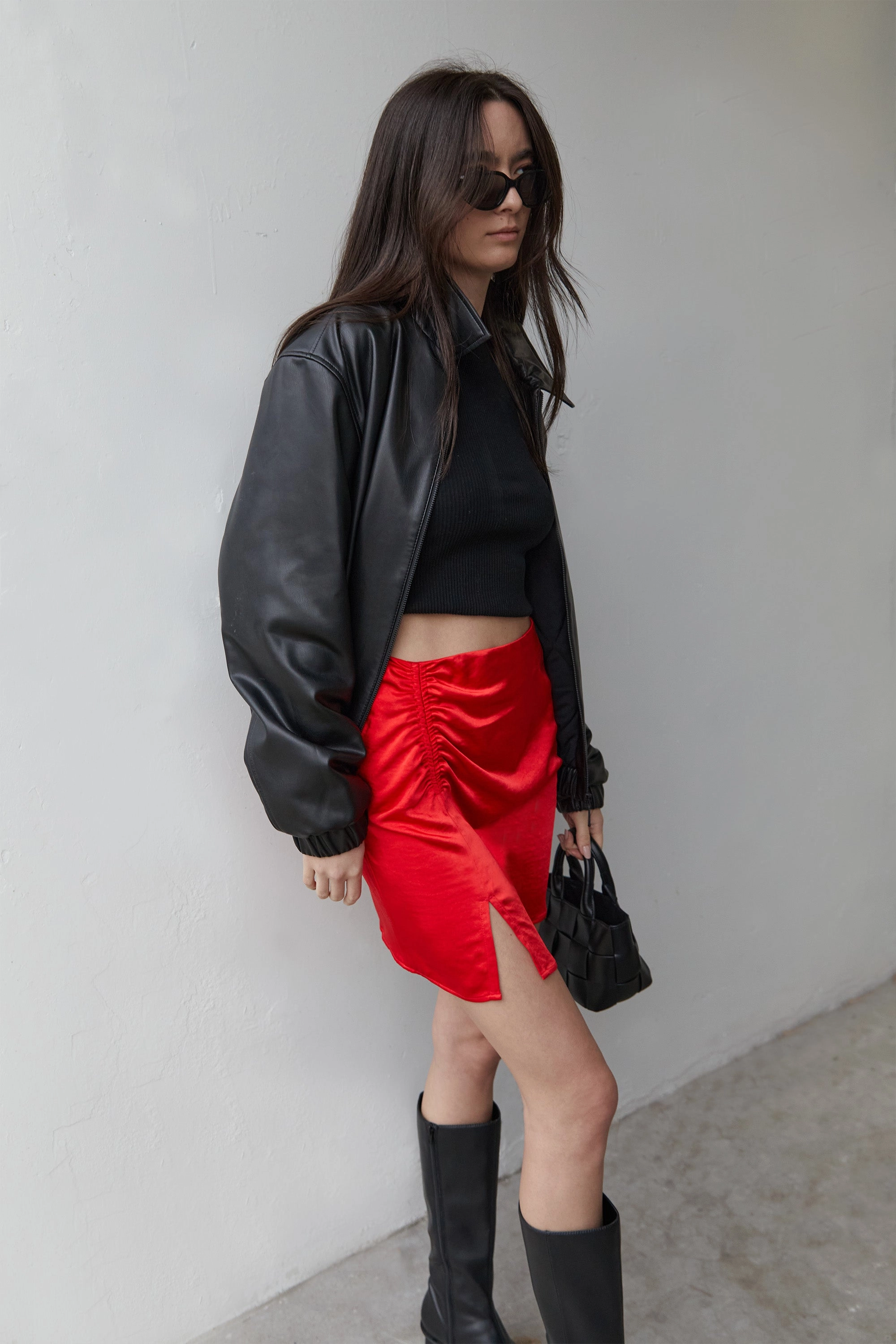 Comfort Mood High Elasticity Material MINI SATIN SKIRT