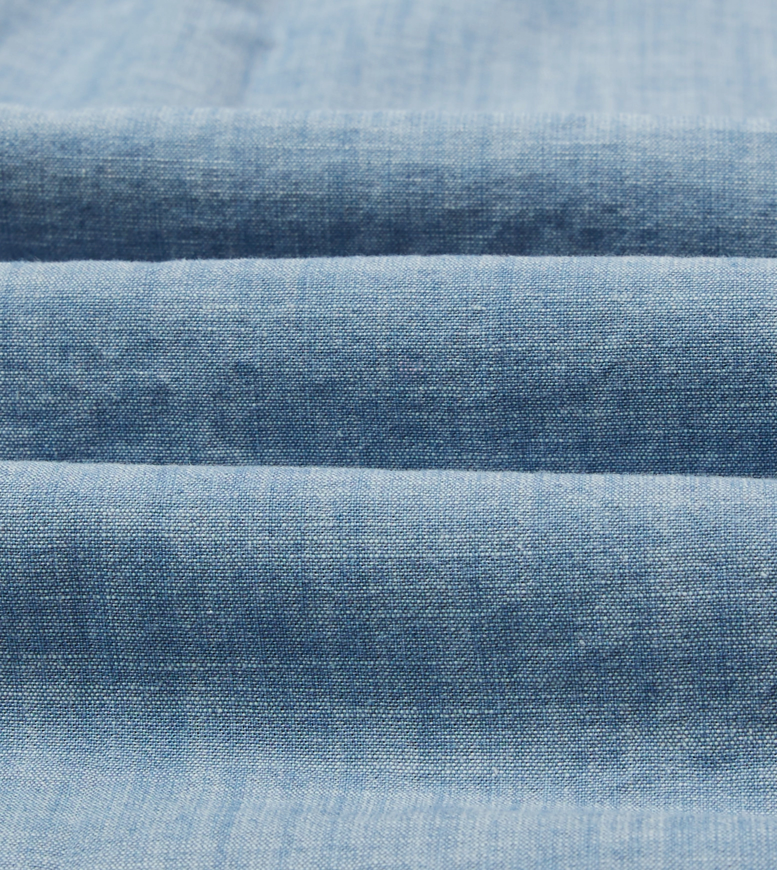 Chambray Cotton Mandarin Collar Shirt Eye-Catching Pattern