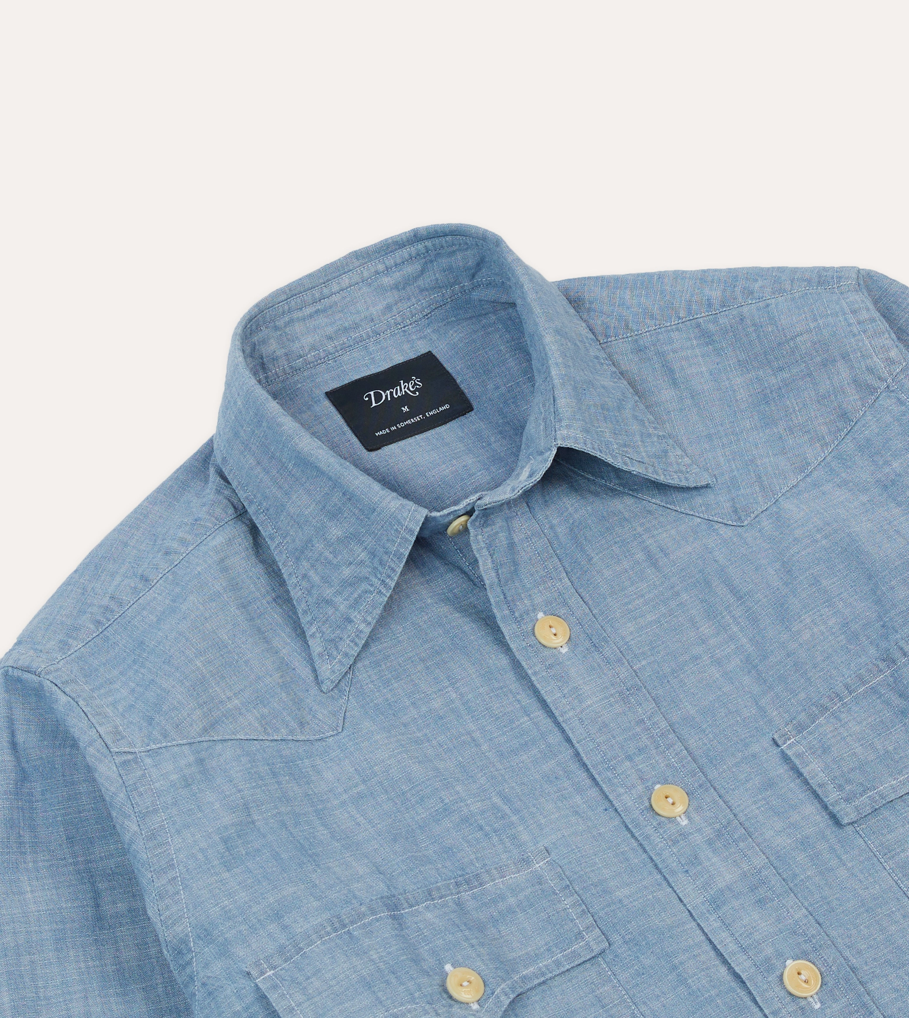 Chambray Two-Pocket Western Shirt tall size
