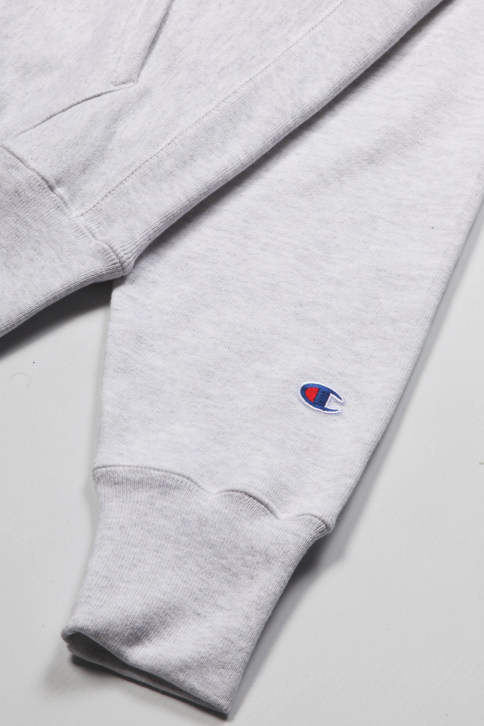 Champion - 12oz USA Reverse Weave Hoodie - Ash Grey Hypoallergenic Fiber Stretchy Fit