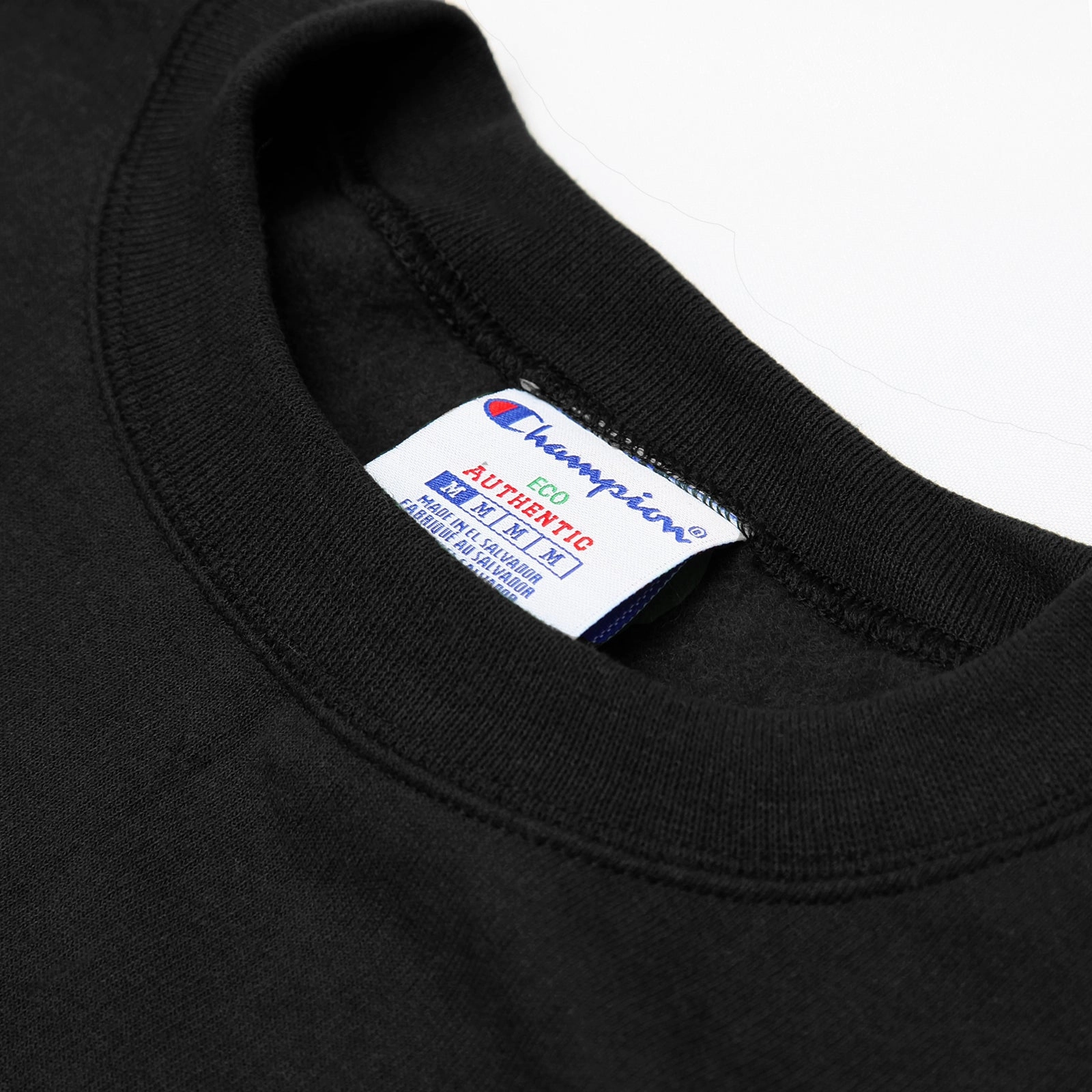 Champion - 9oz Crewneck - Black Cozy Knit Piece Breathable Base
