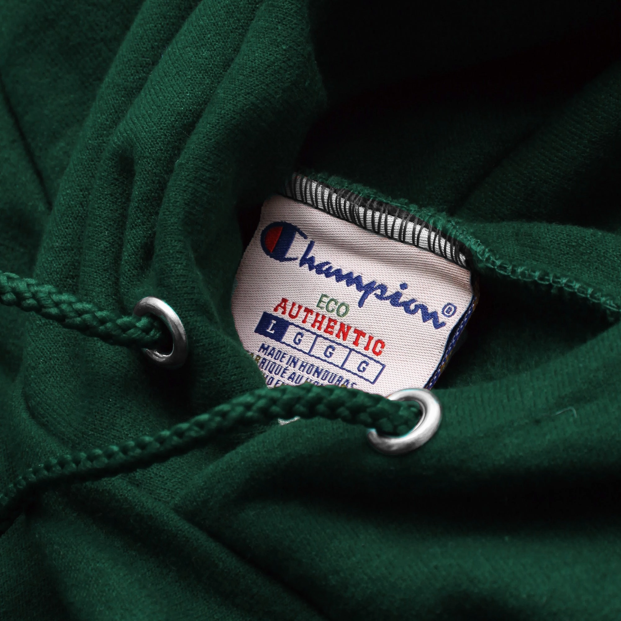 Champion - 9oz Hoodie - Forest Green Lattice Stitch Pattern