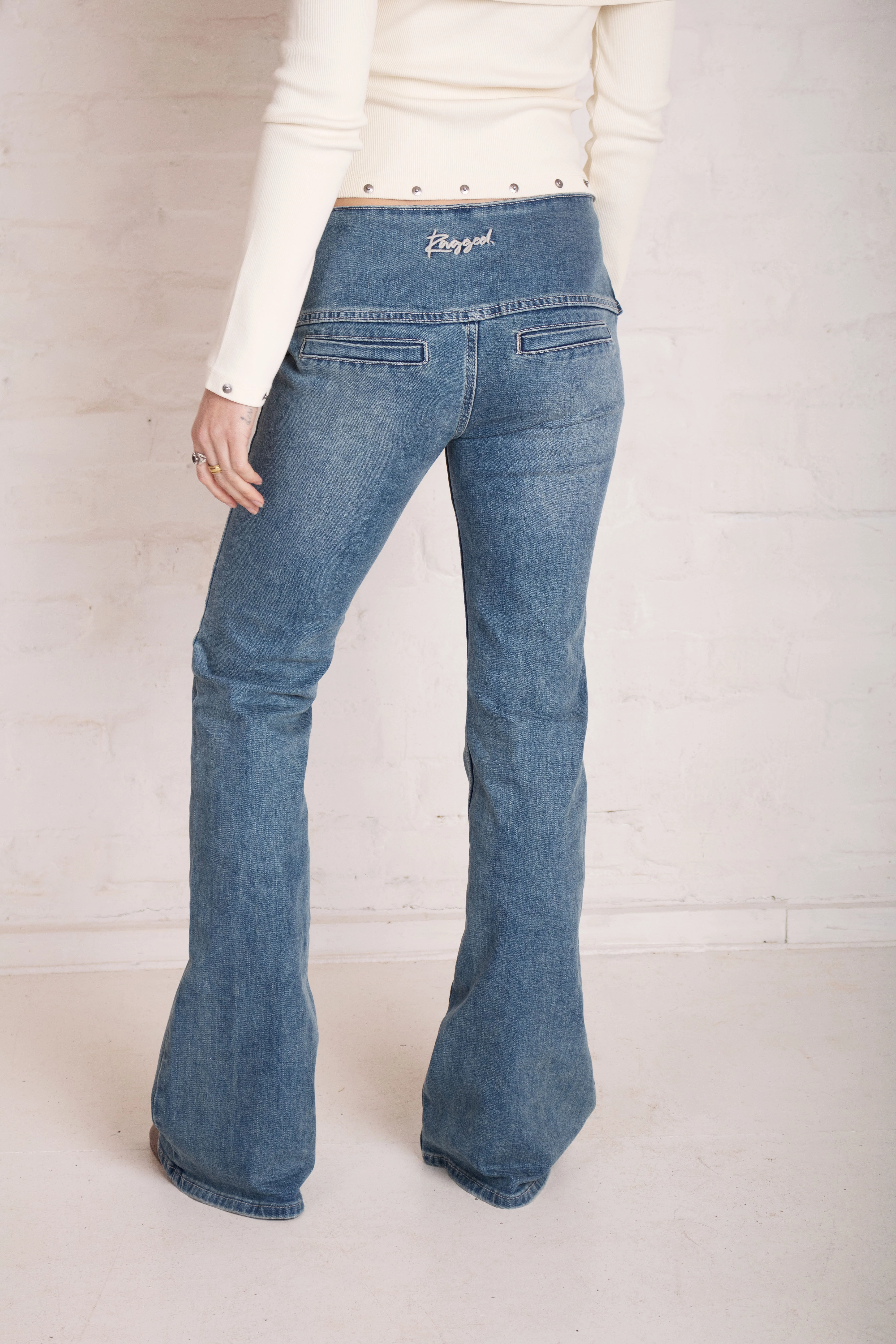 Layer Staple Trend Setter Trendy Premium Charlie Western Buckle Flare Jeans