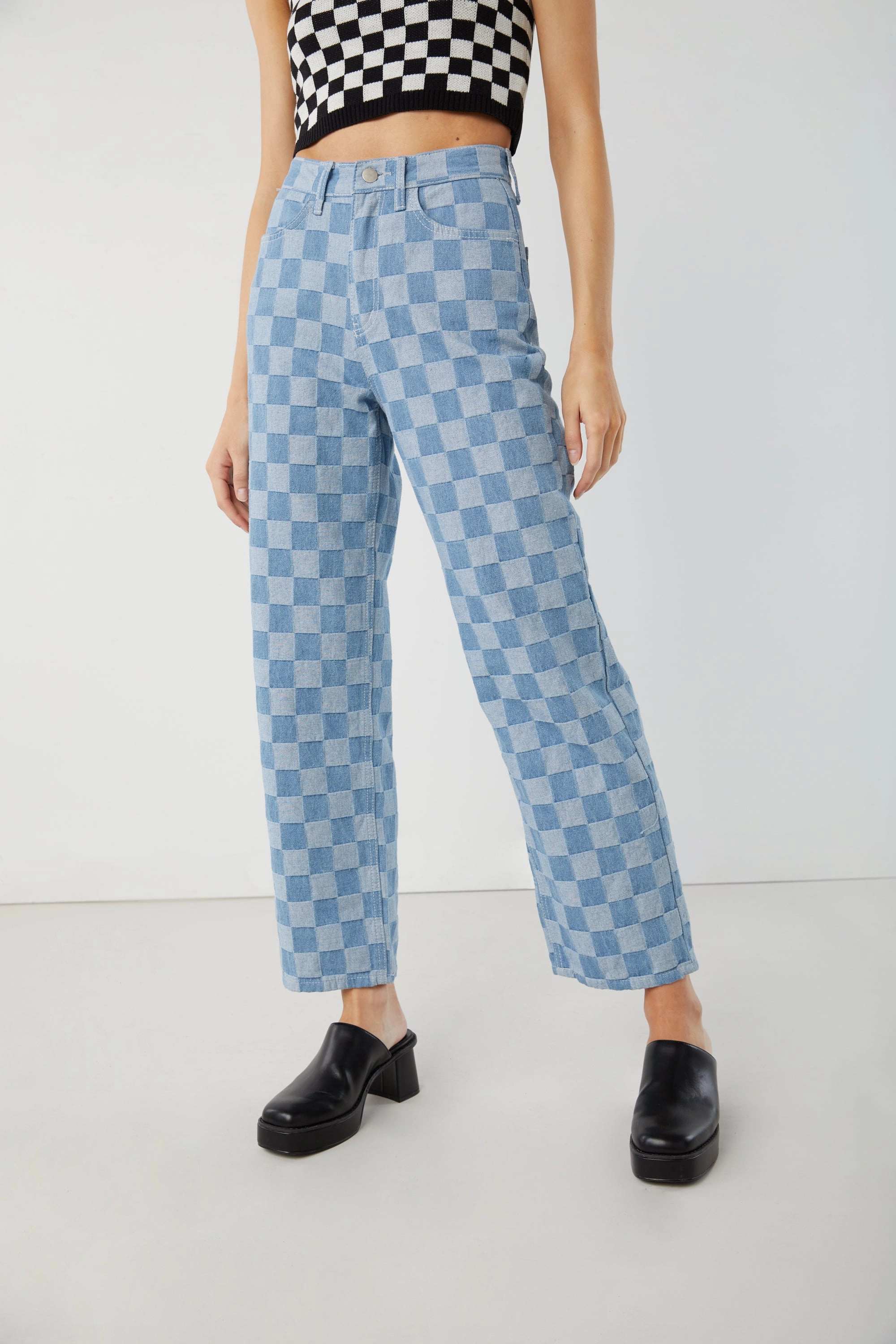 Light Stretch Heat Friendly CHECKERED JEAN