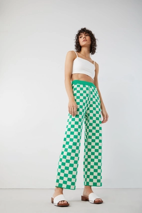 Soft Wear CHECKERED KNIT PANT