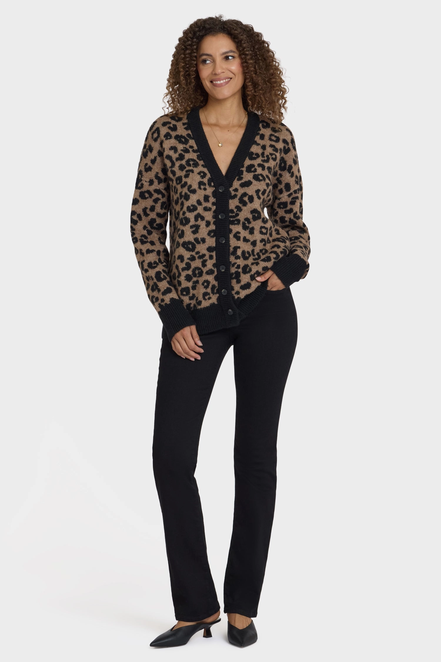 Cheetah Cardigan - Black Combo Comfort Fit